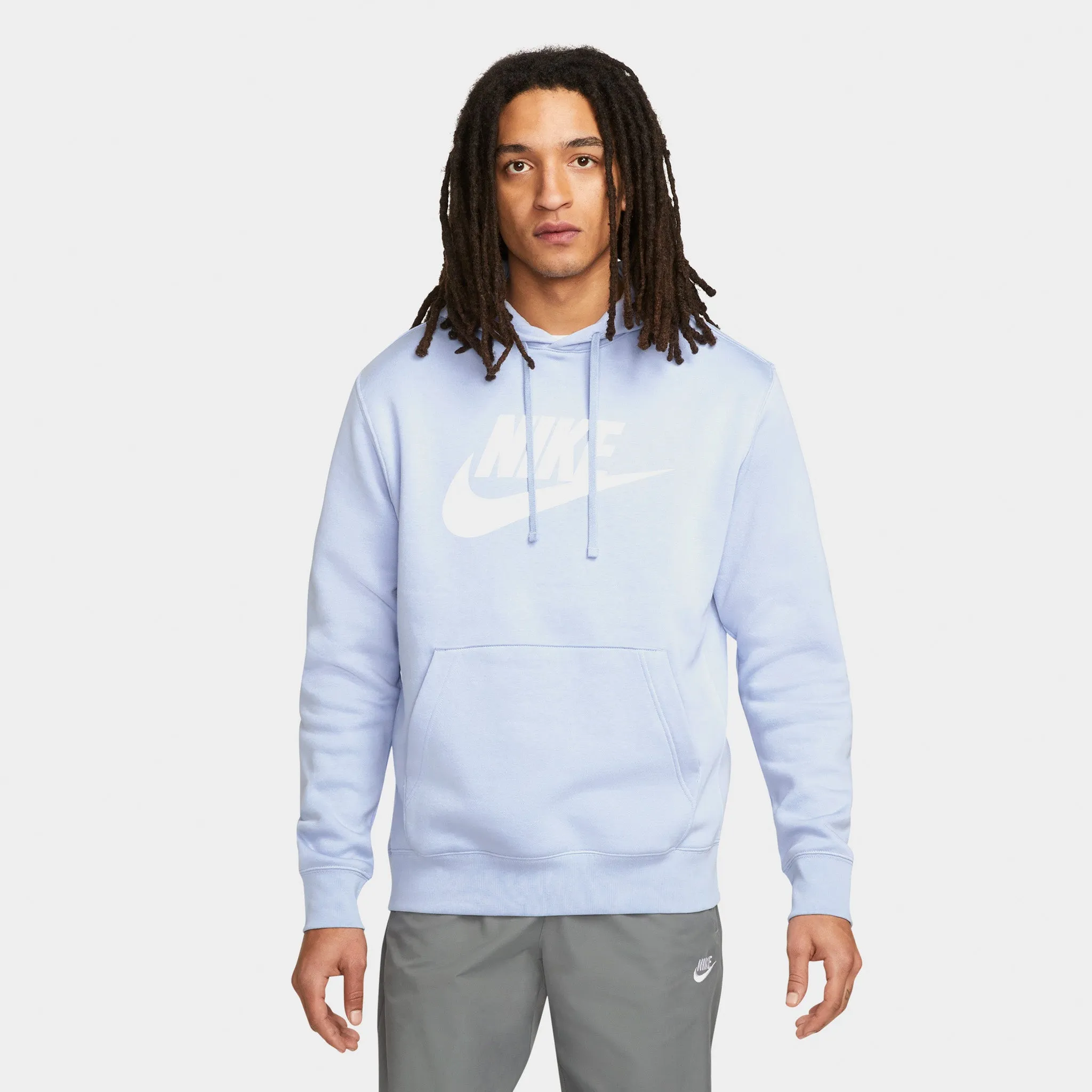 Nike Sportswear Club Fleece Graphic Pullover Hoodie Light Marine / Light Marine - White sold by JD Sports