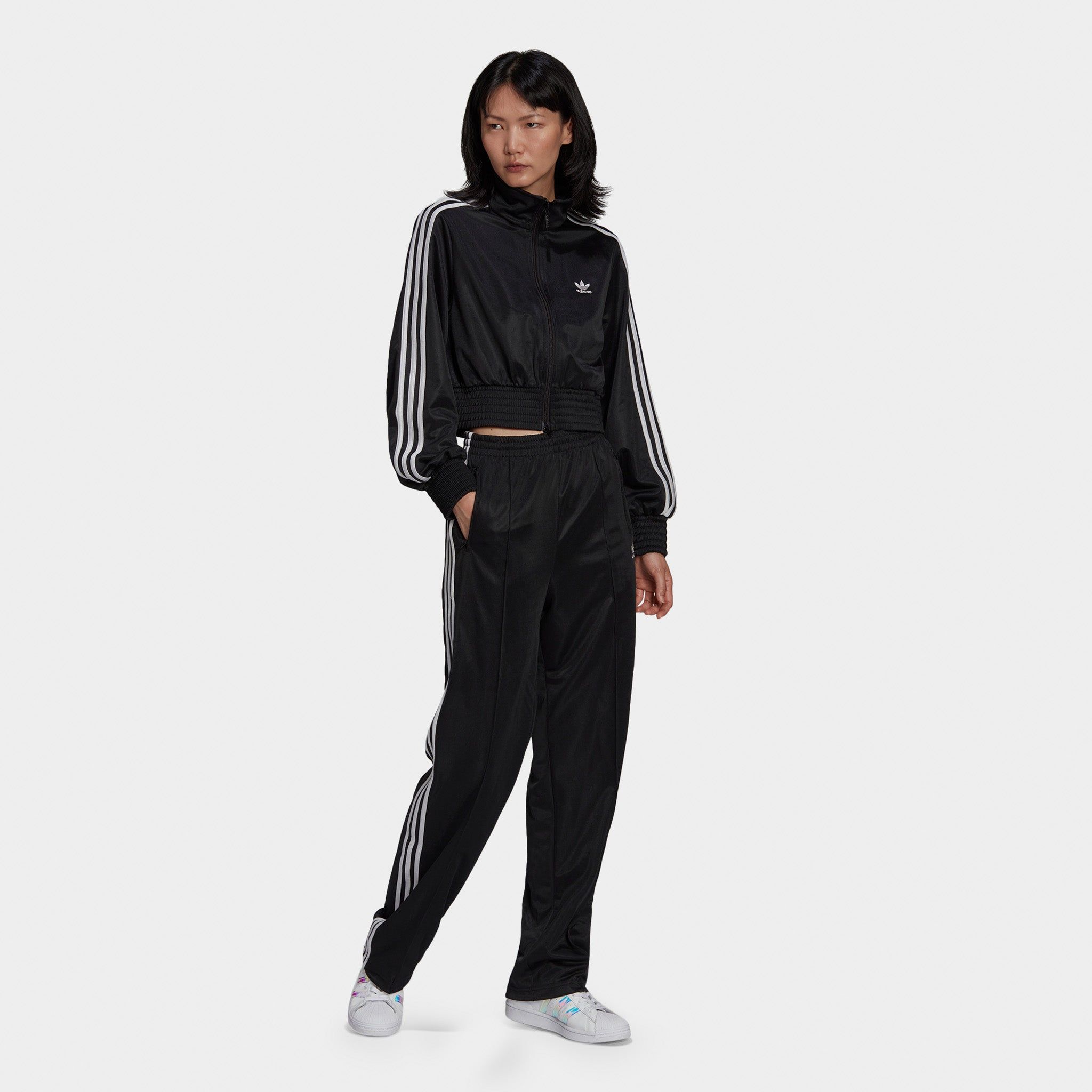 adidas Originals Women's Adicolor Classics High-Shine Straight-Leg Track Pants / Black sold by JD Sports