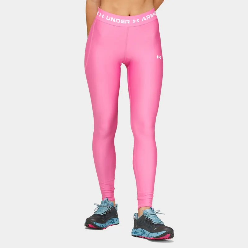 Under Armour Women's HeatGear� Branded Tights Pink Edge / White sold by JD Sports