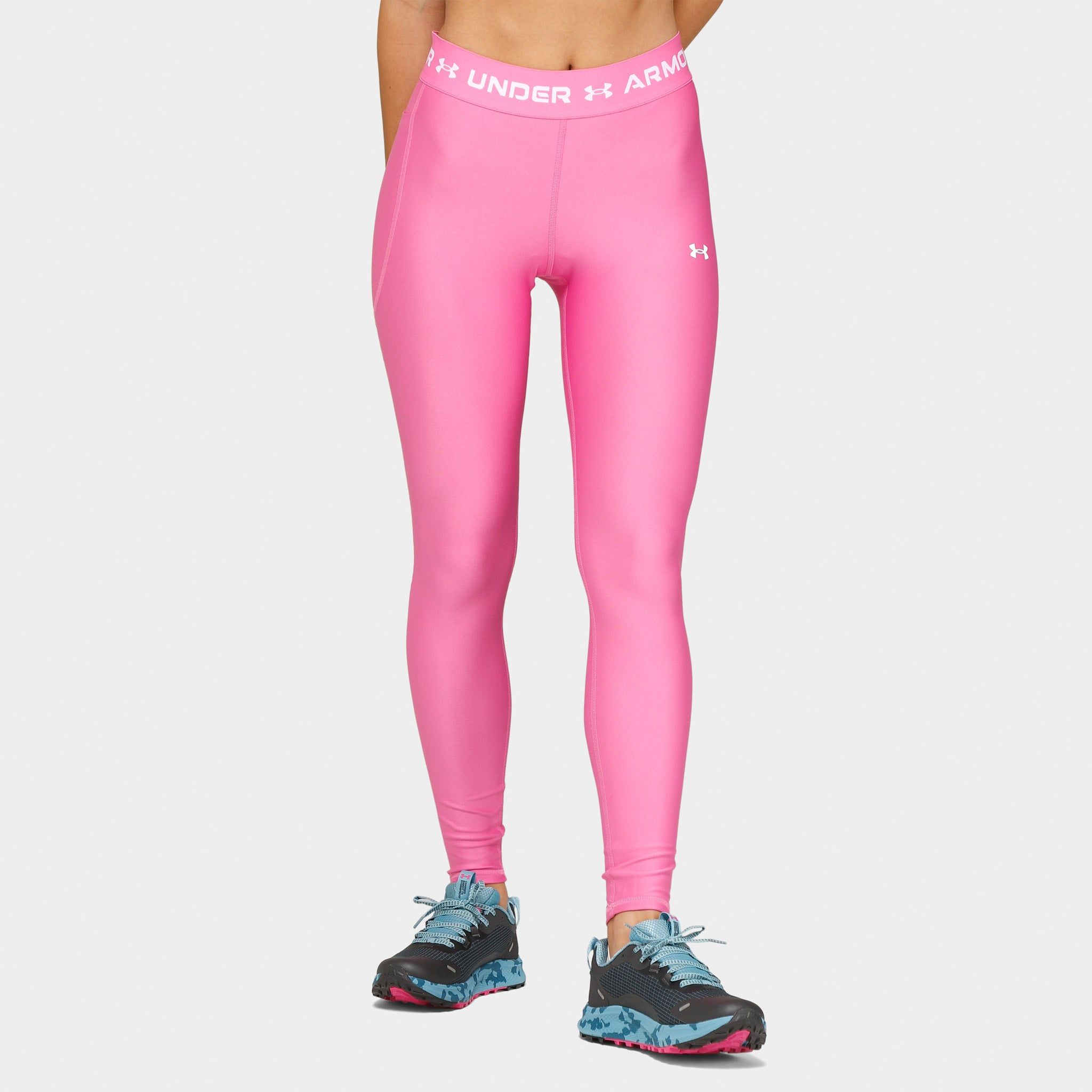 Under Armour Women's HeatGear� Branded Tights Pink Edge / White sold by JD Sports