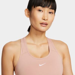 Nike Women's Dri-FIT Swoosh Medium-Support 1-Piece Pad Sports Bra Rose Whisper / White sold by JD Sports