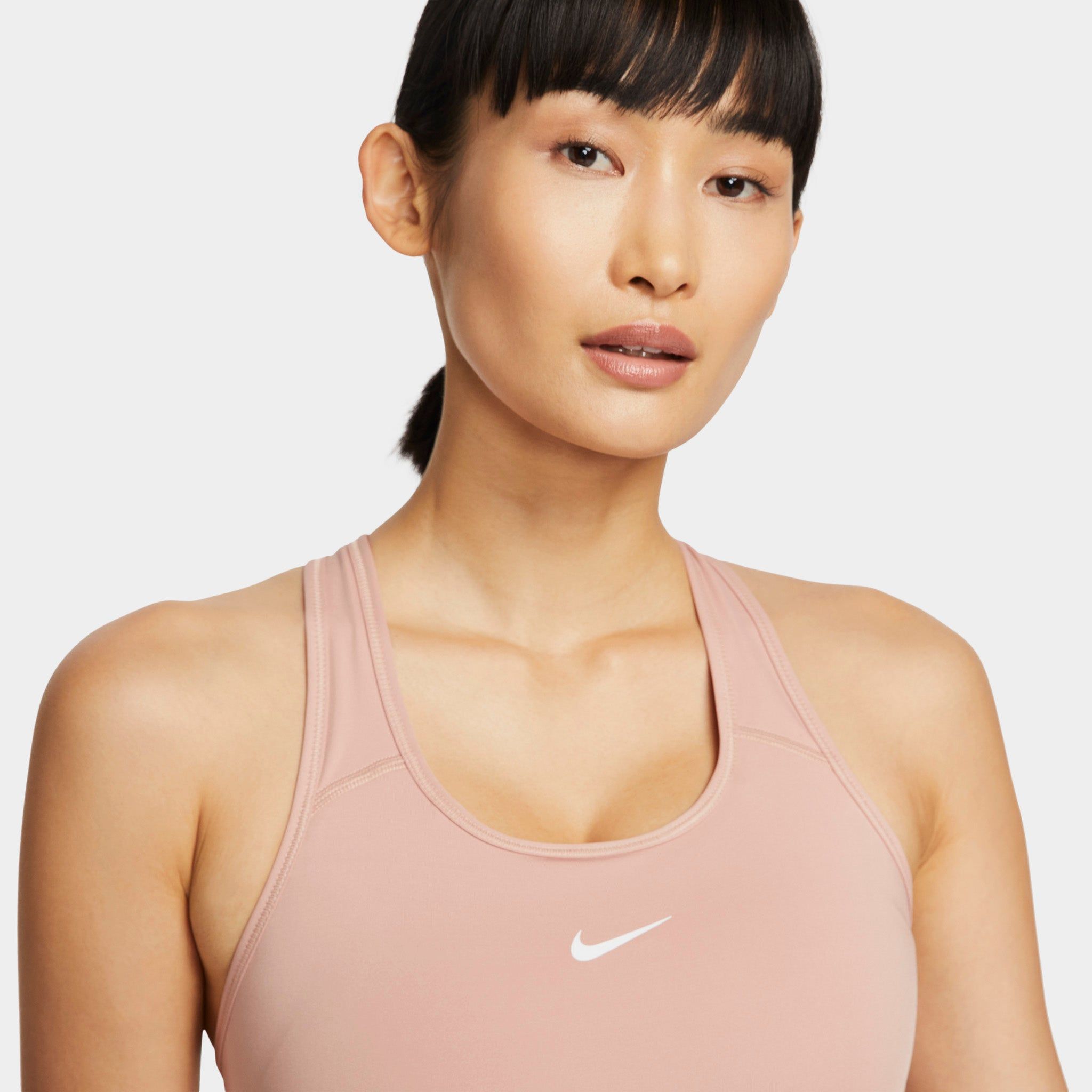 Nike Women's Dri-FIT Swoosh Medium-Support 1-Piece Pad Sports Bra Rose Whisper / White sold by JD Sports product image thumbnail 5
