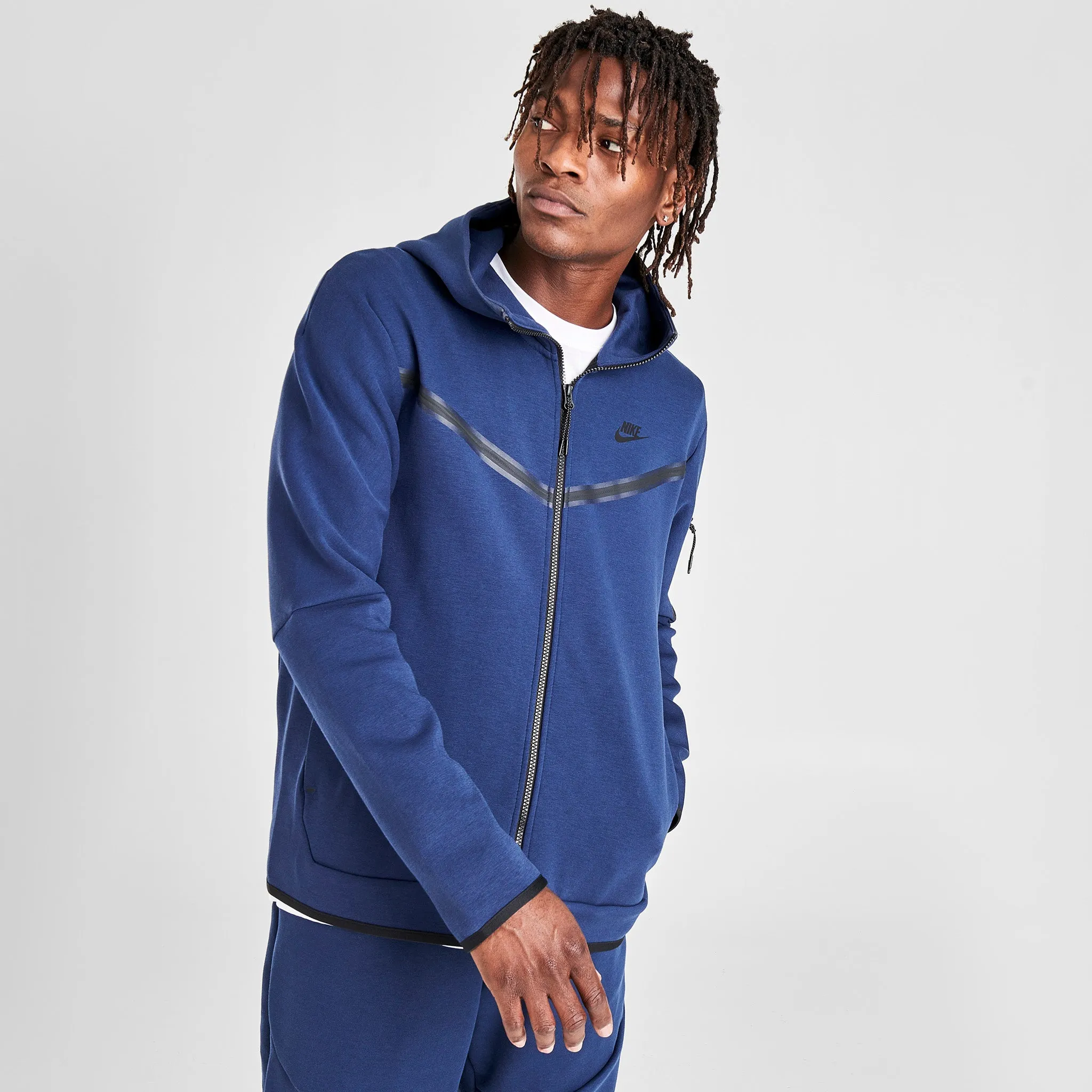 Nike Sportswear Tech Fleece Full Zip Hoodie Midnight Navy / Black sold by JD Sports product image thumbnail 3