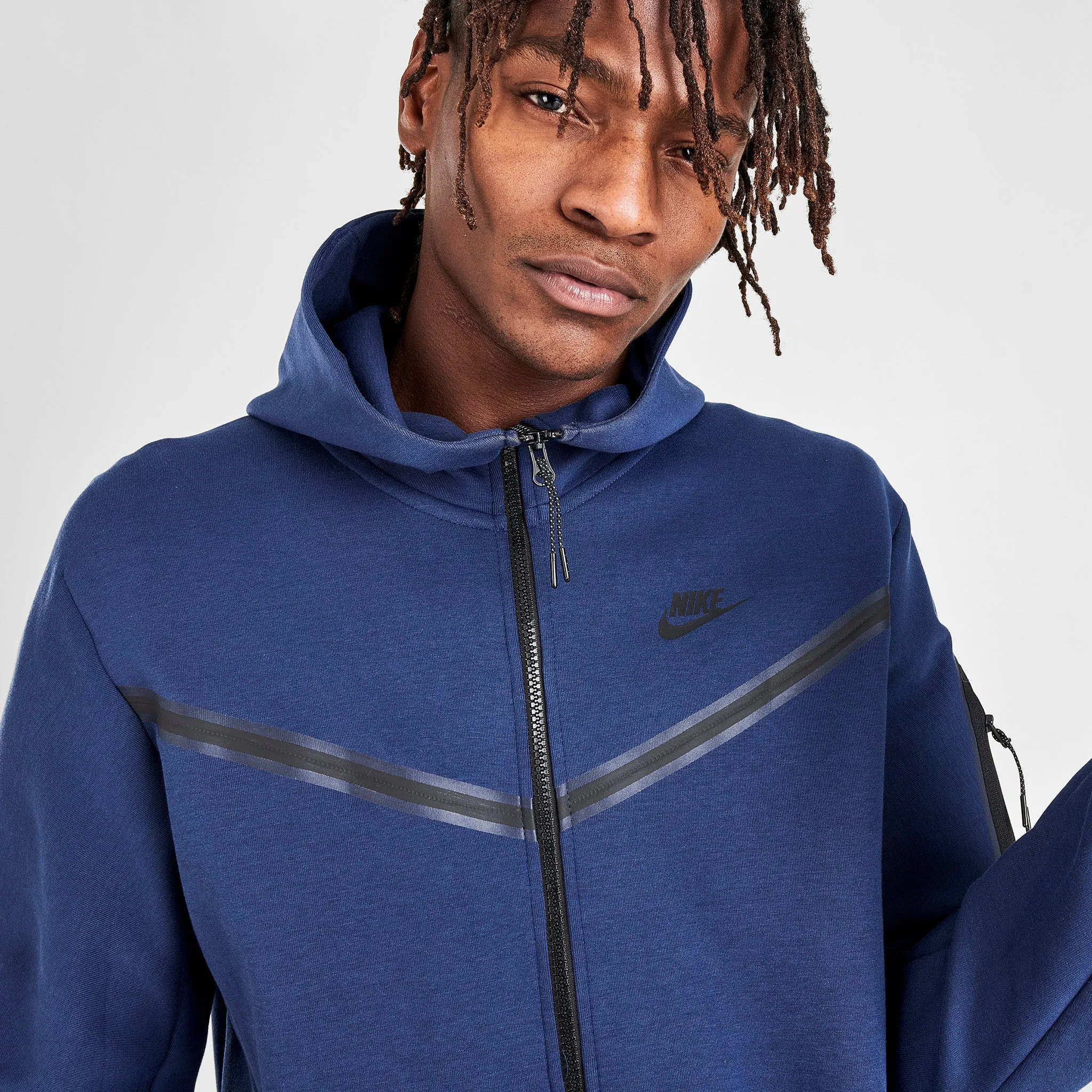 Nike Sportswear Tech Fleece Full Zip Hoodie Midnight Navy / Black sold by JD Sports product image thumbnail 4