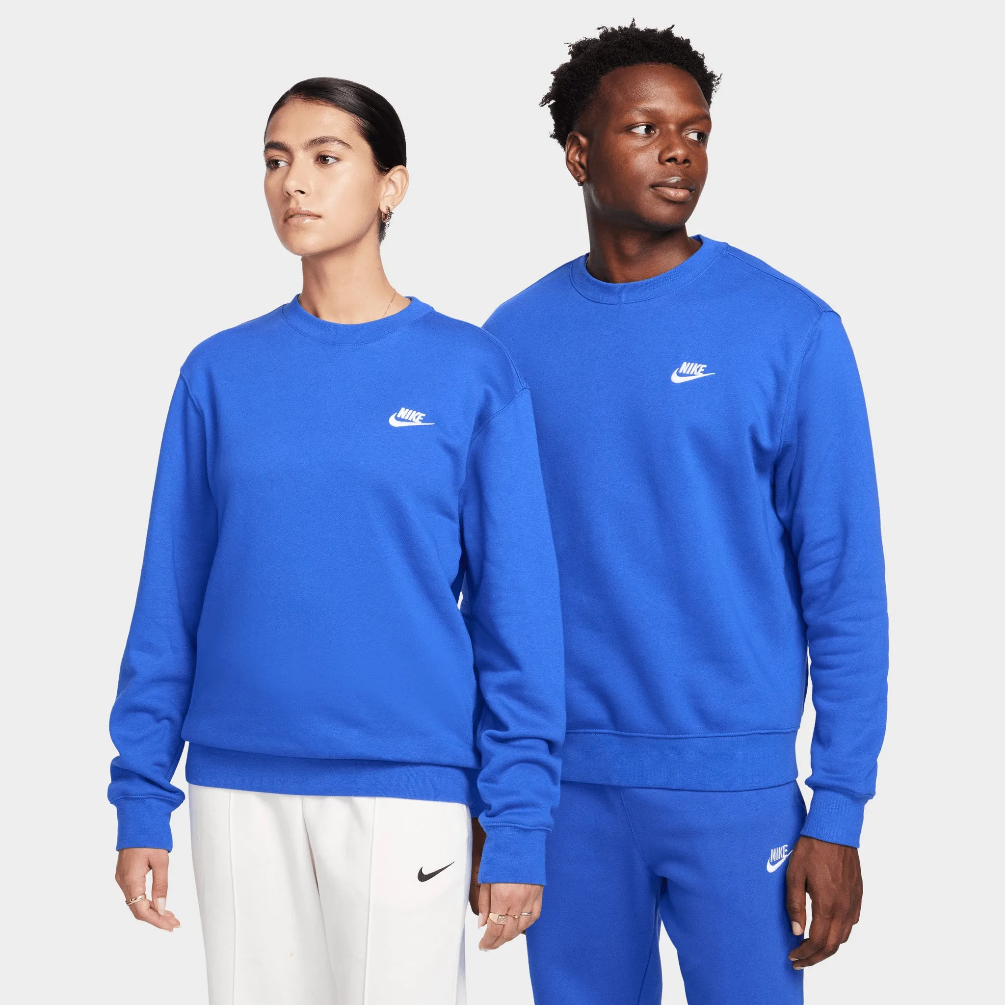 Nike Sportswear Club Fleece Crewneck Game Royal / White sold by JD Sports