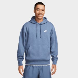 Nike Sportswear Club Fleece Pullover Hoodie Diffused Blue / Diffused Blue - White sold by JD Sports