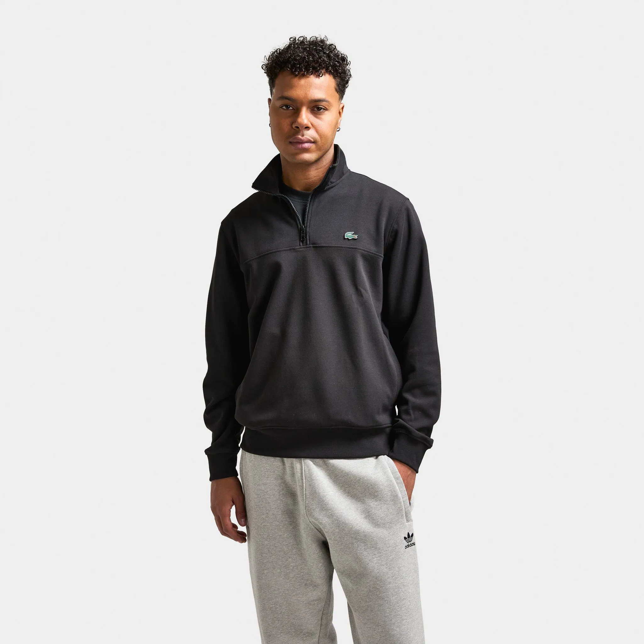 Lacoste Quarter Zip Classic Fit Double Face Sweatshirt / Blk sold by JD Sports