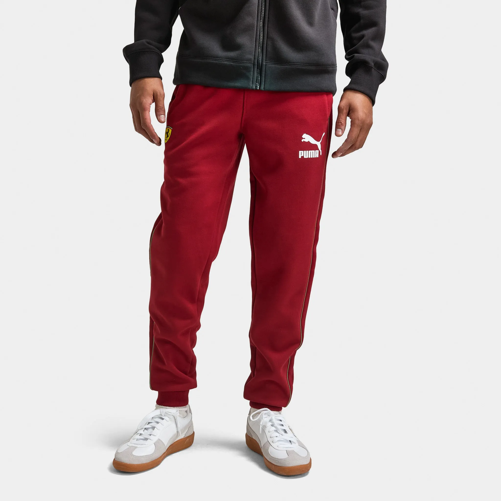 PUMA Ferrari Race Iconic T7 Track Pants Intense Red / Speed Yellow sold by JD Sports