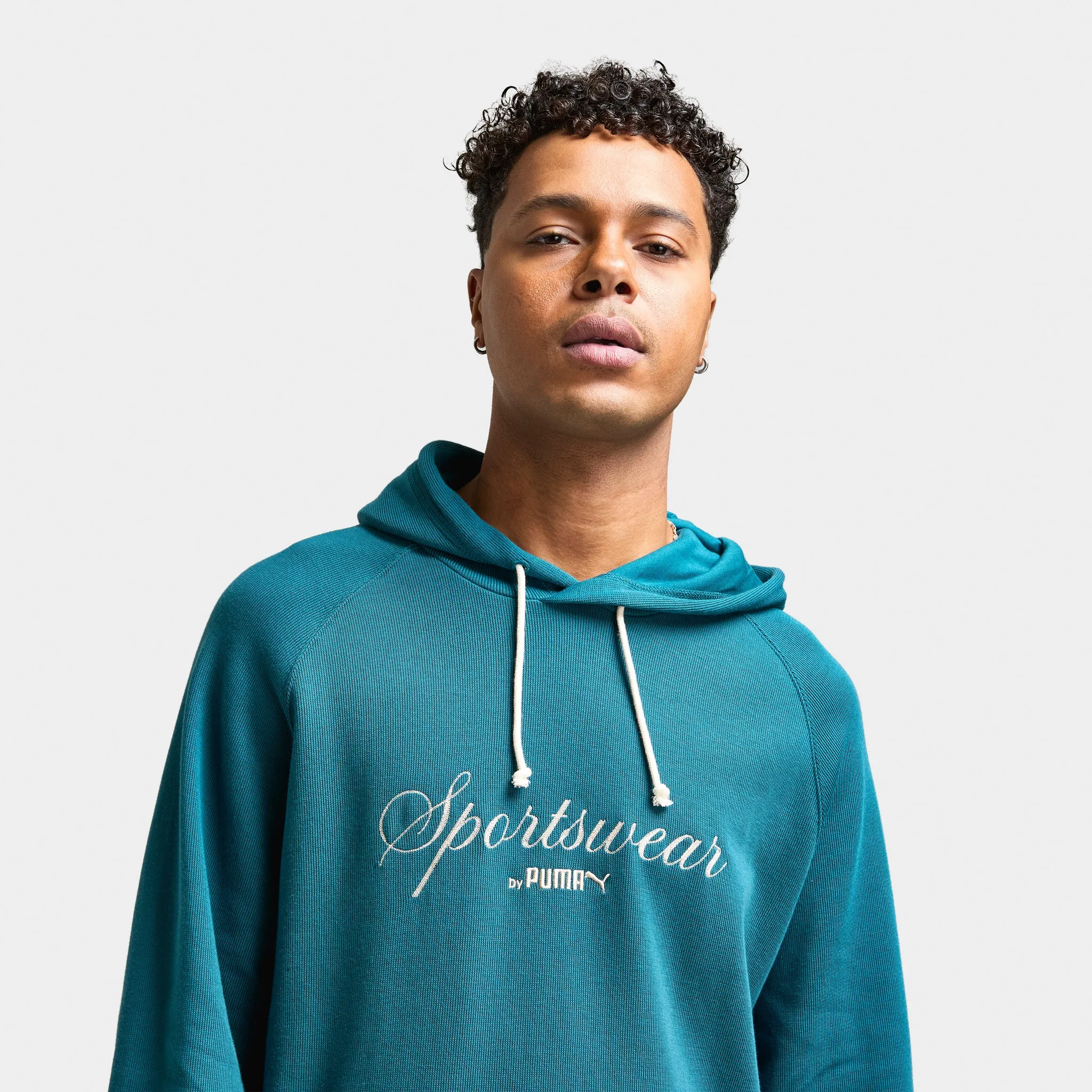 Puma CLASSICS+ Relaxed Pullover Hoodie / Cold Green sold by JD Sports product image thumbnail 3