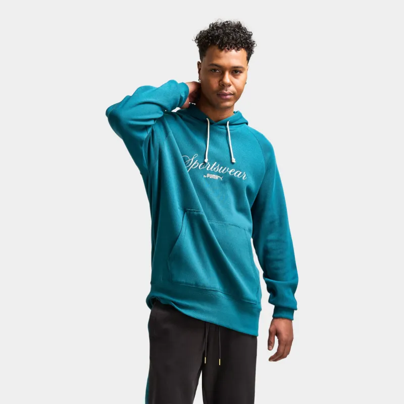 Puma CLASSICS+ Relaxed Pullover Hoodie / Cold Green sold by JD Sports