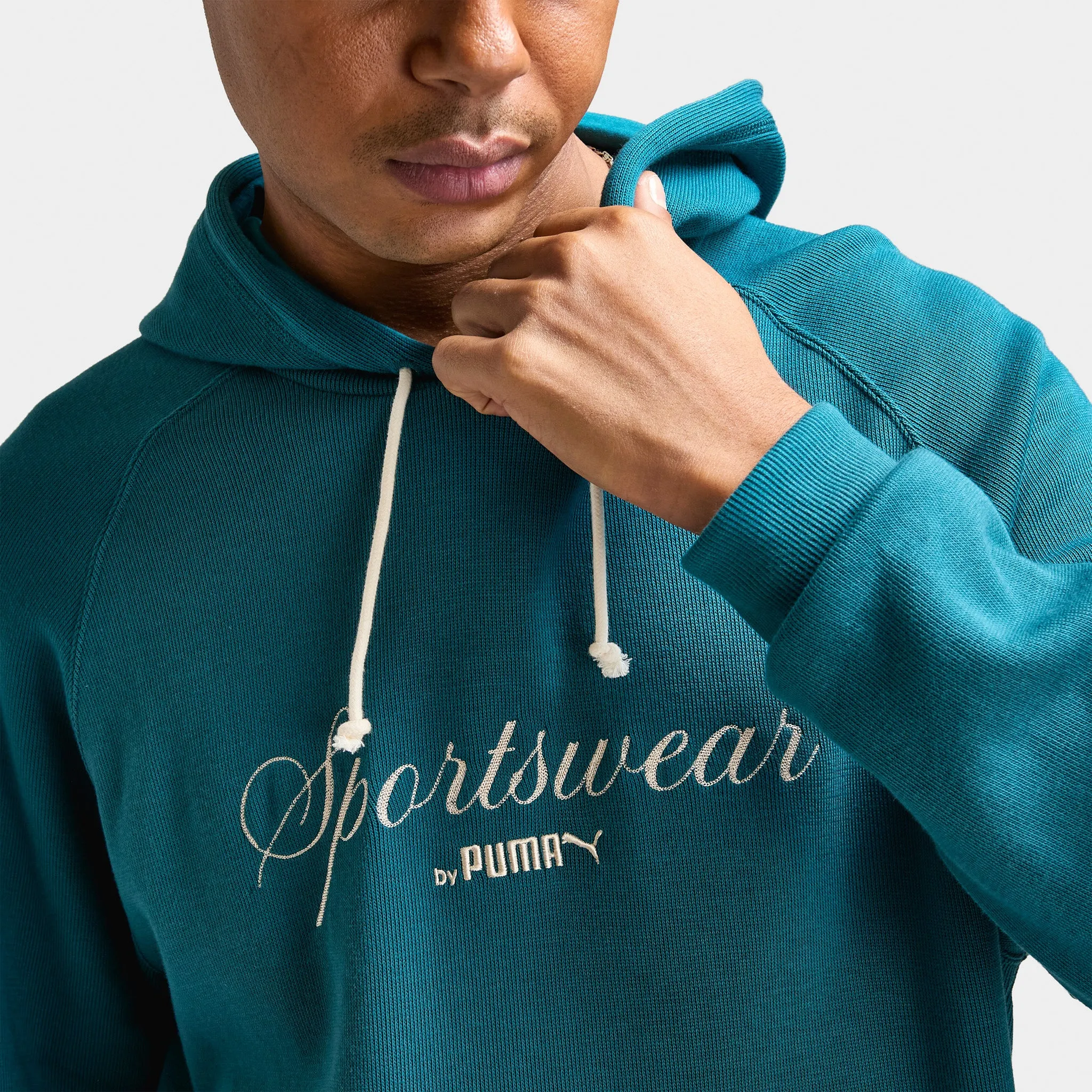 Puma CLASSICS+ Relaxed Pullover Hoodie / Cold Green sold by JD Sports product image thumbnail 4