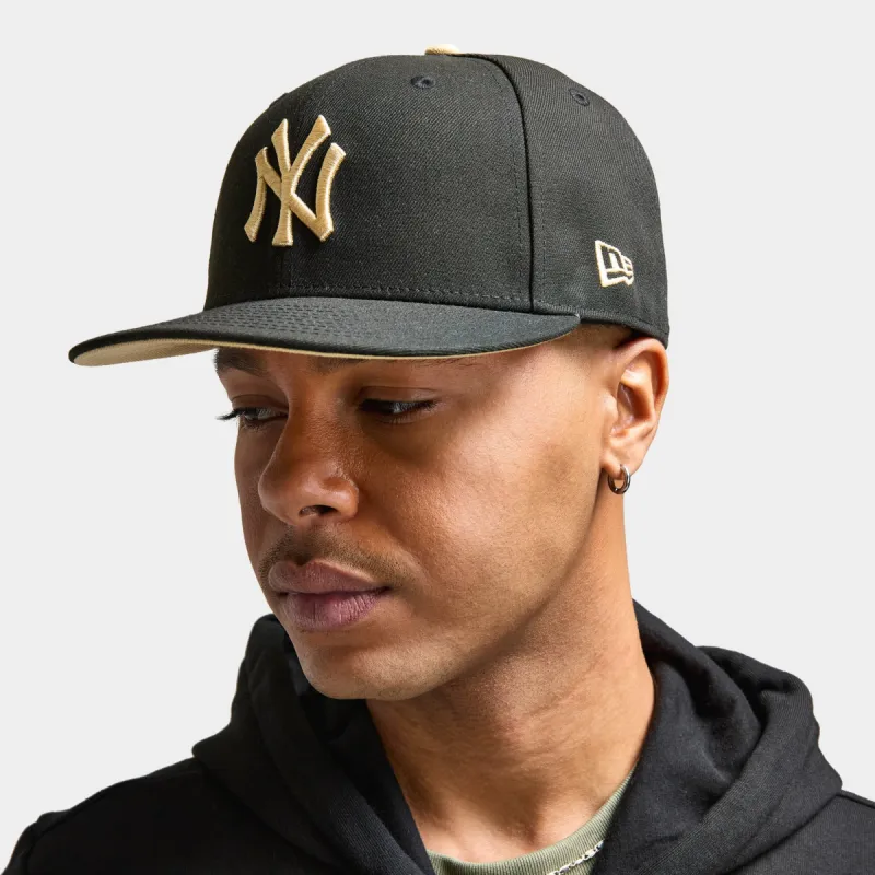 New Era 59Fifty New York Yankees Fitted Cap Black / Vegas Gold sold by JD Sports