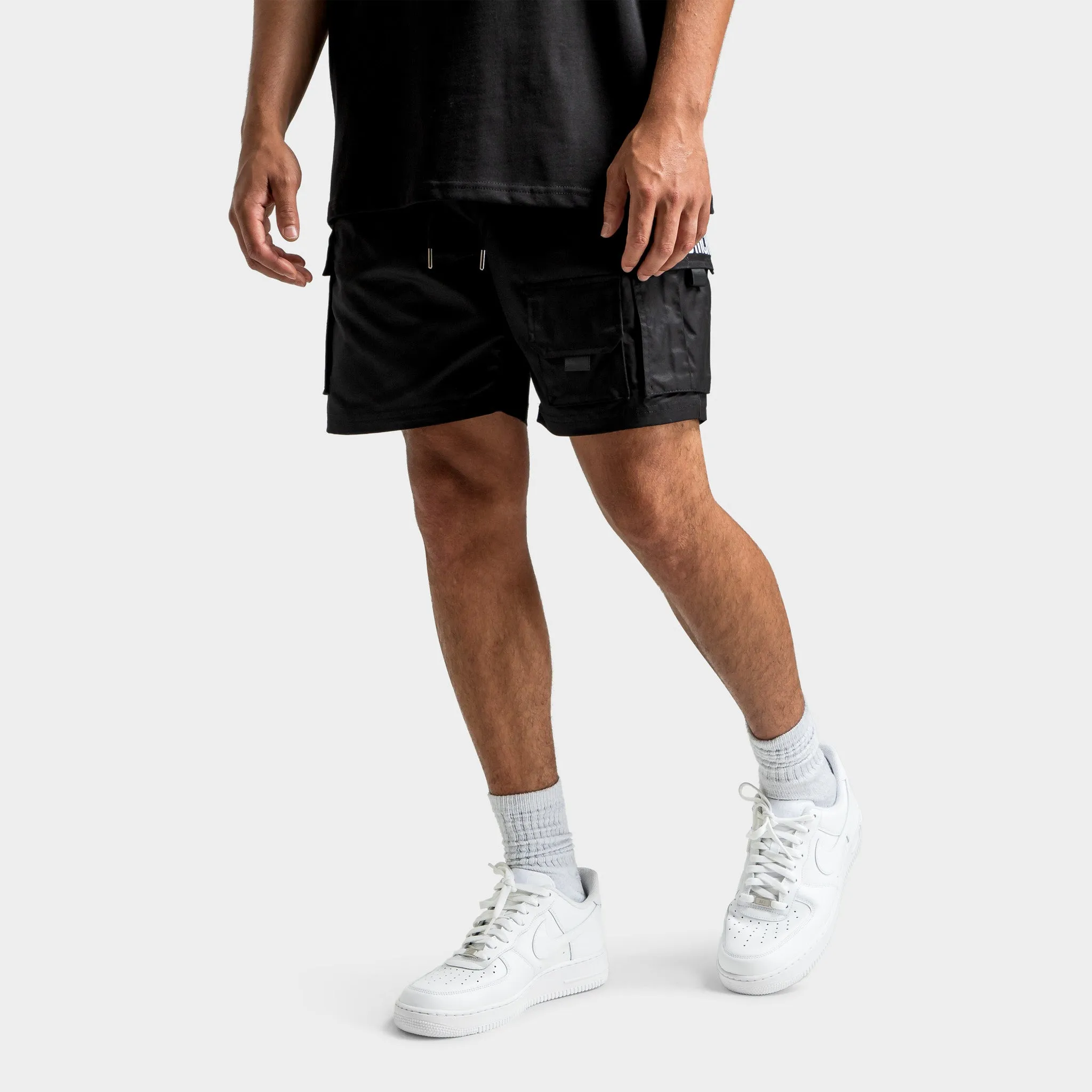 Hoodrich Defense Woven Cargo Shorts Black / White - Cyber Yellow sold by JD Sports product image thumbnail 5