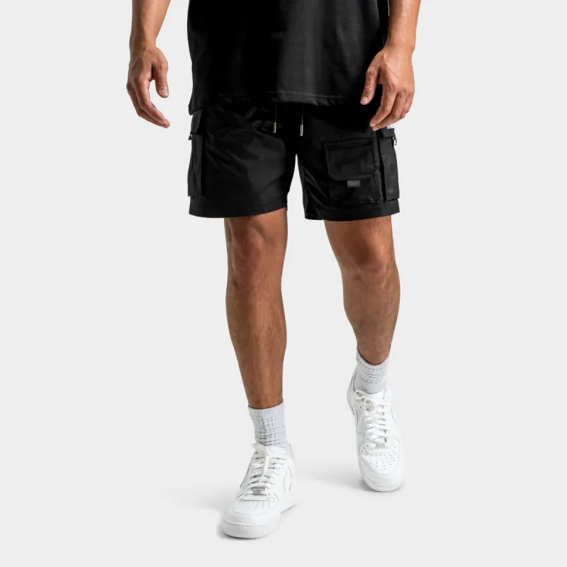 Hoodrich Defense Woven Cargo Shorts Black / White - Cyber Yellow sold by JD Sports