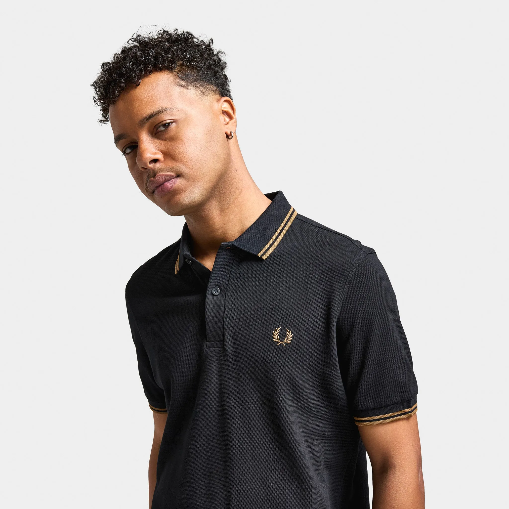 Fred Perry Twin Tipped Shirt Black / Shaded Stone sold by JD Sports product image thumbnail 3