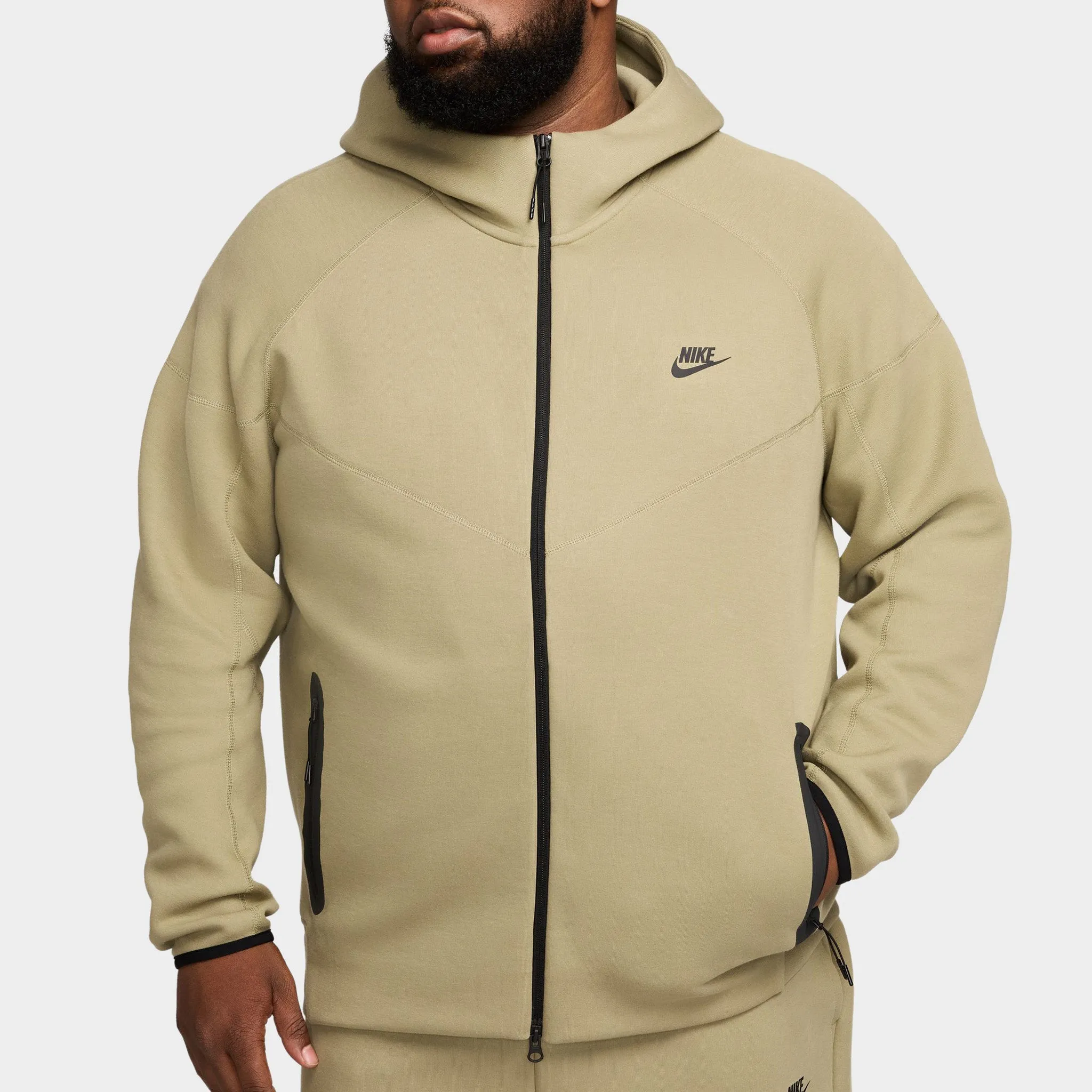 Nike Sportswear Tech Fleece Full-Zip Windrunner Hoodie / Neutral Olive sold by JD Sports product image thumbnail 3