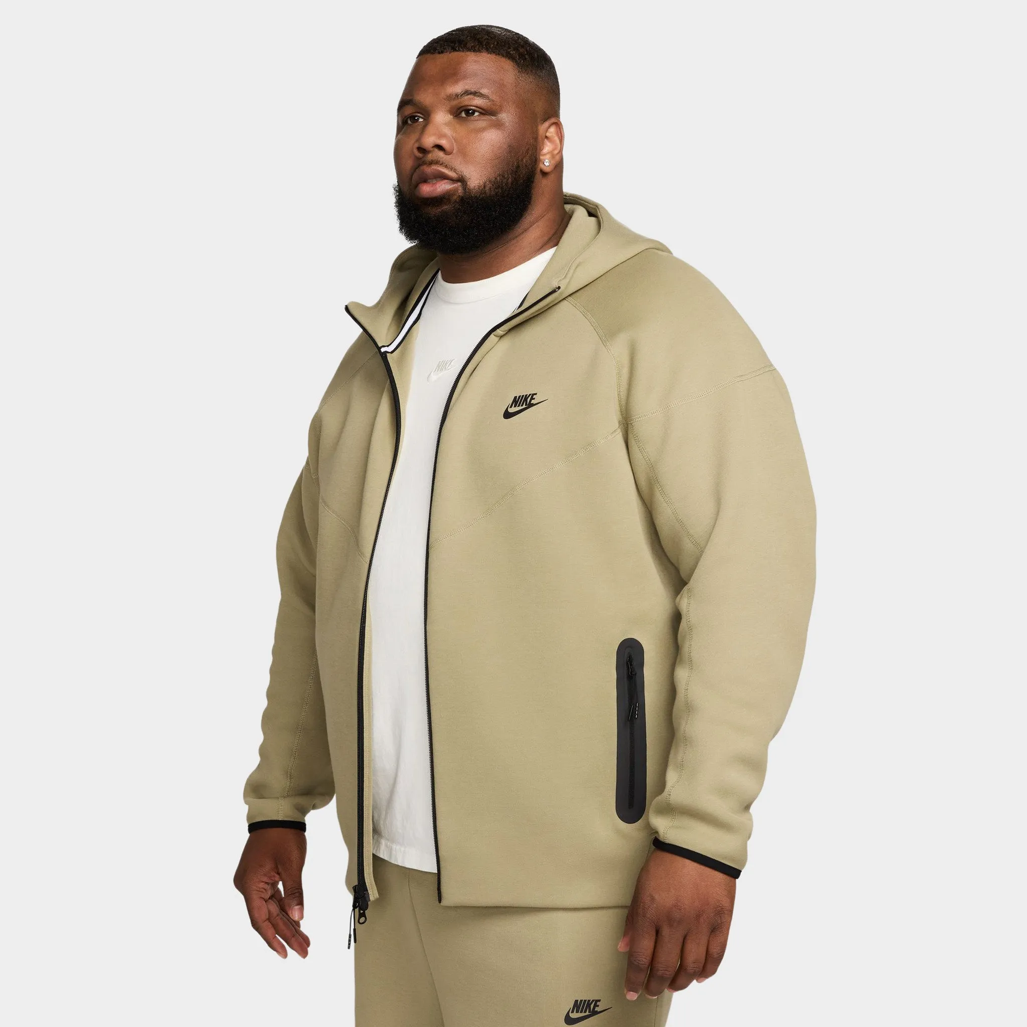 Nike Sportswear Tech Fleece Full-Zip Windrunner Hoodie / Neutral Olive sold by JD Sports