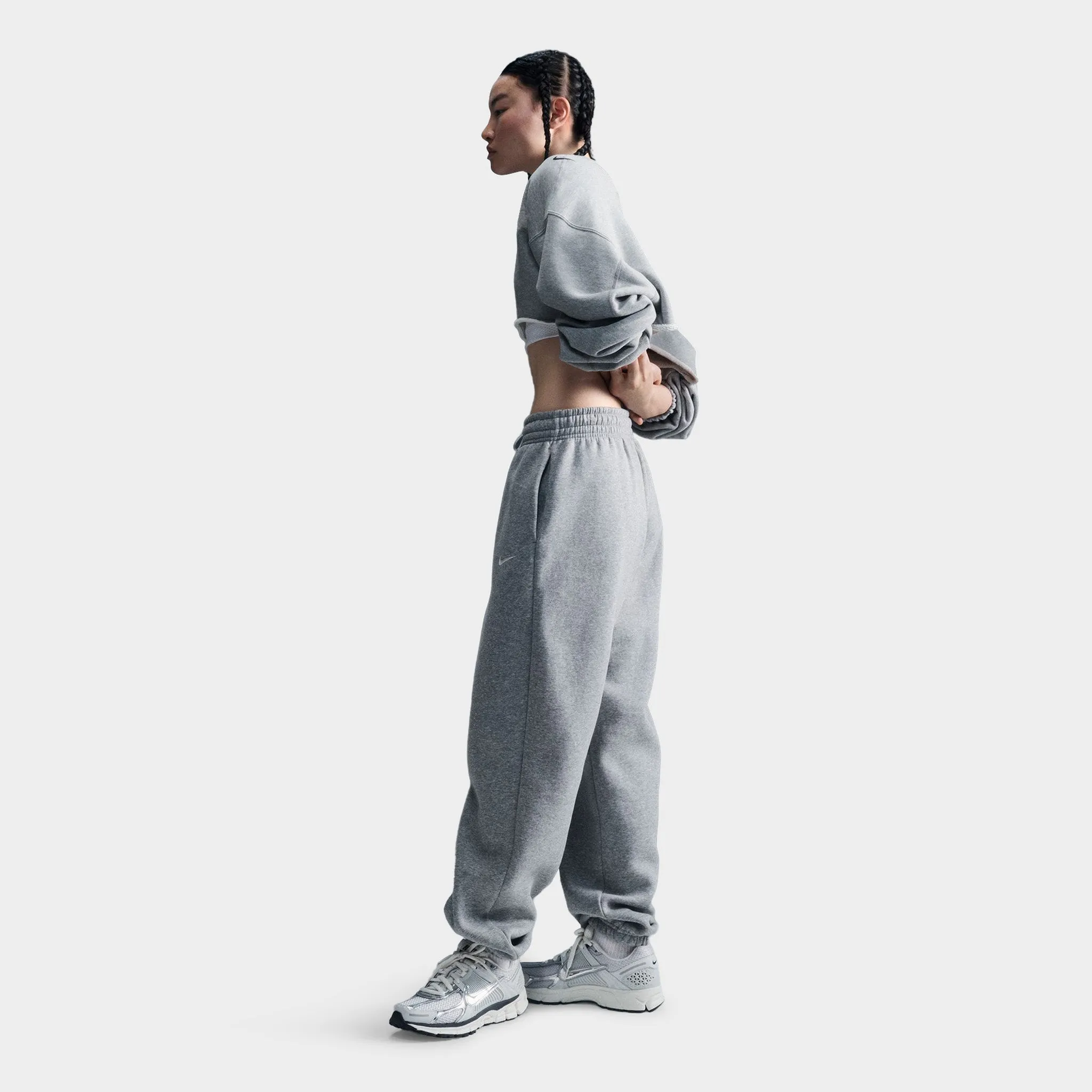 Nike Sportswear Women's Phoenix High-Waisted Oversized Sweatpants Dk Grey Heather / Sail sold by JD Sports product image thumbnail 3