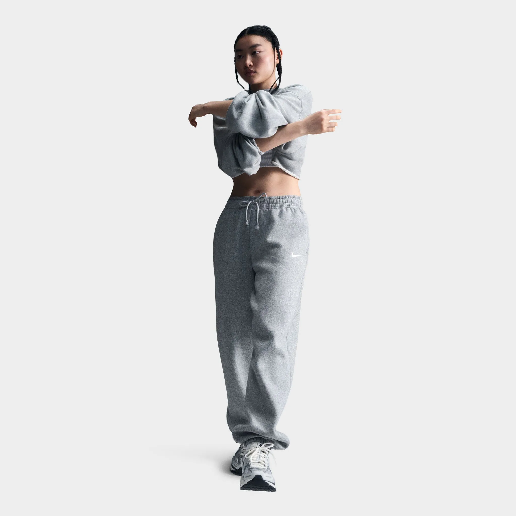 Nike Sportswear Women's Phoenix High-Waisted Oversized Sweatpants Dk Grey Heather / Sail sold by JD Sports product image thumbnail 5