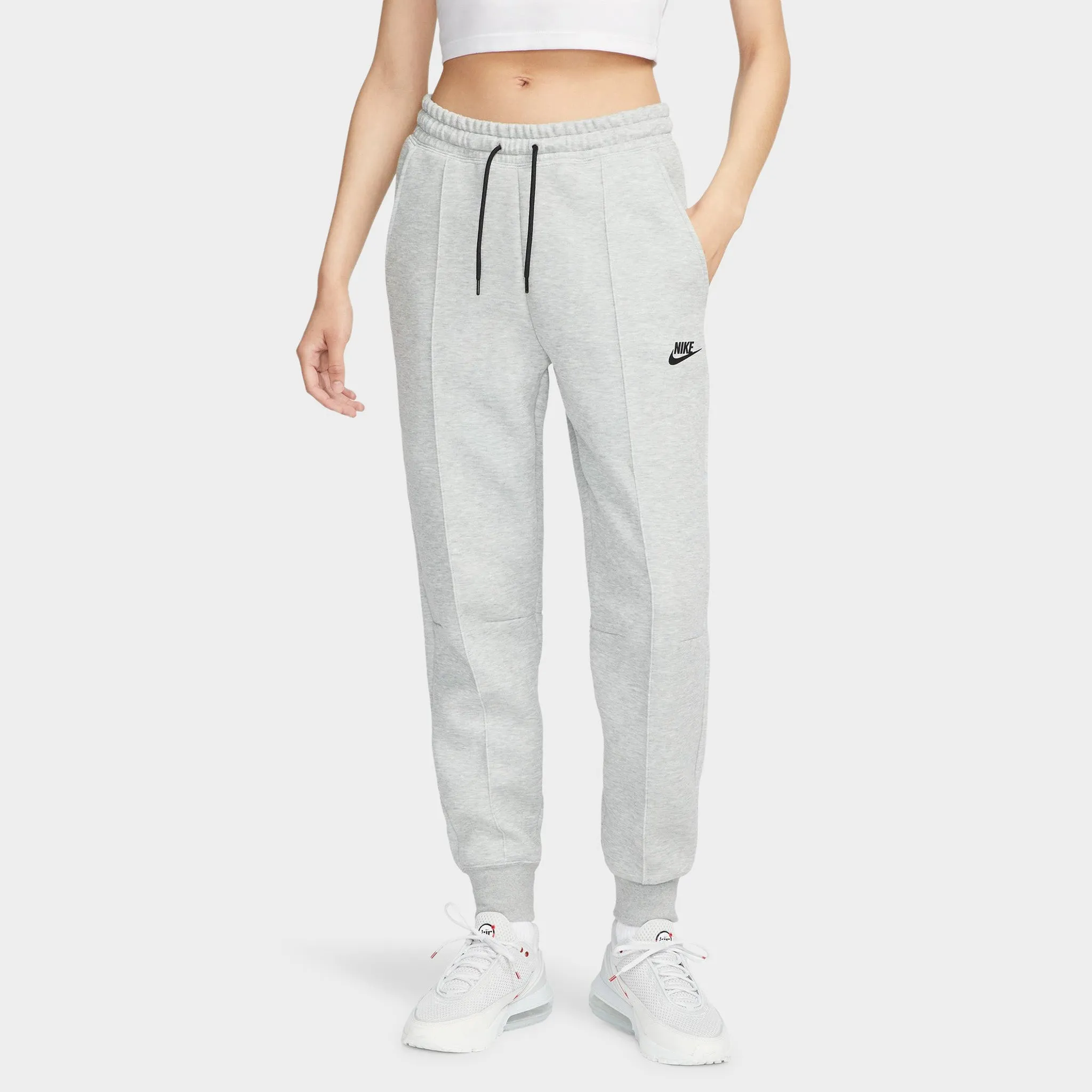 Nike Sportswear Women's Tech Fleece Mid-Rise Joggers / Dark Grey Heather / Black sold by JD Sports