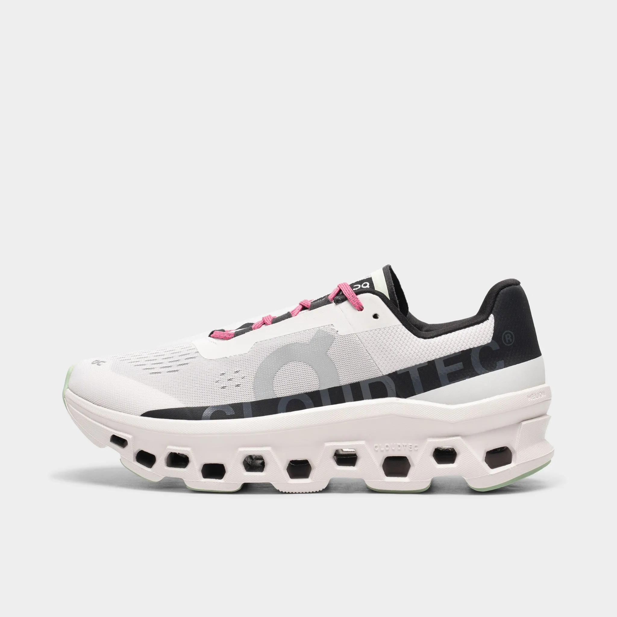 On Cloudmonster White / Black sold by JD Sports