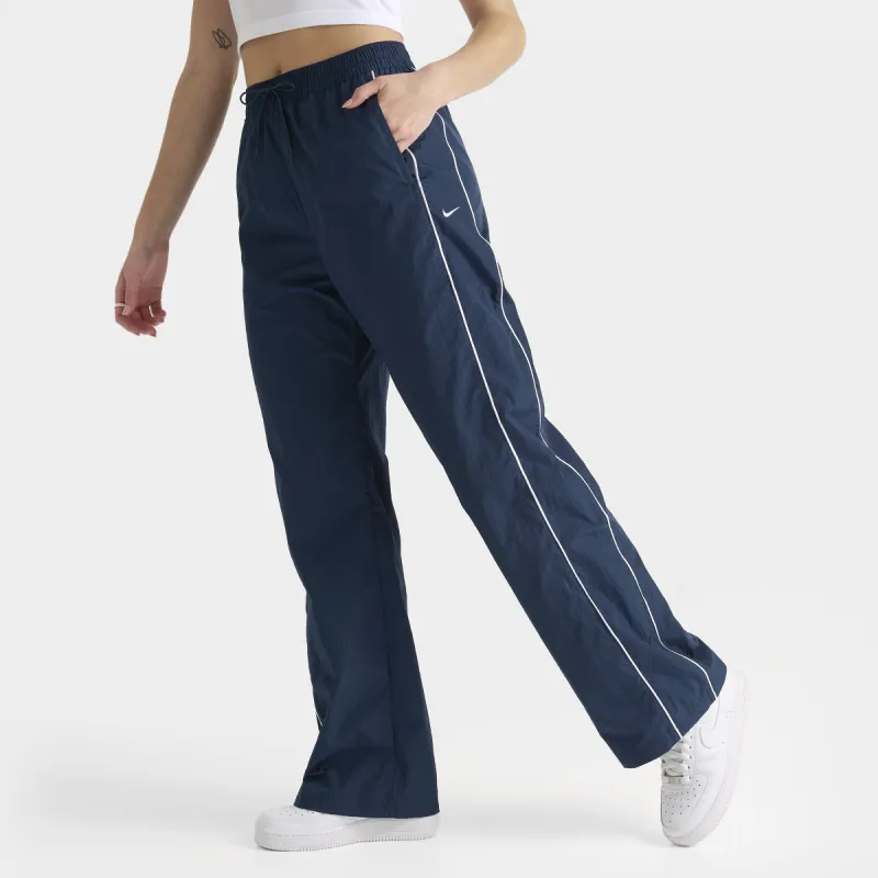 Nike Women's High-Waisted Woven Open-Hem Pants Armory Navy / White sold by JD Sports