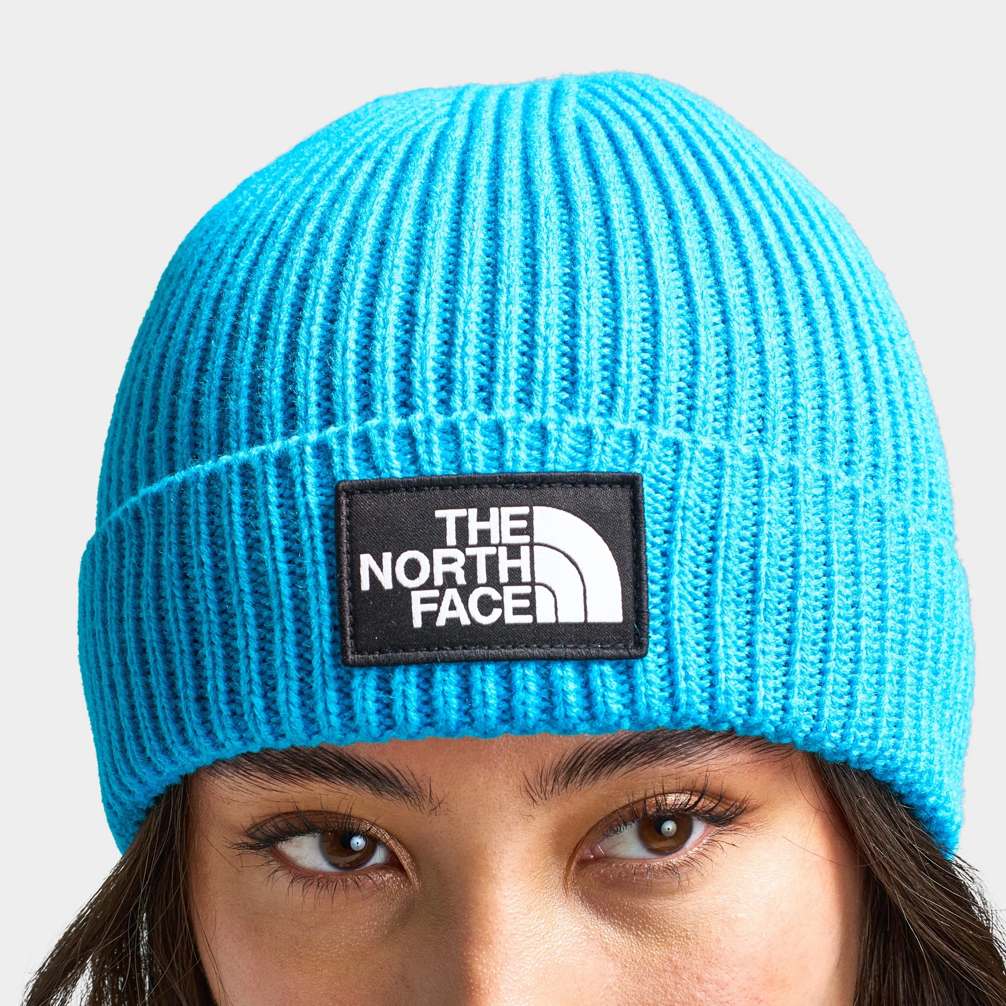 The North Face TNF Logo Box Cuffed Beanie / Acoustic Blue sold by JD Sports product image thumbnail 4