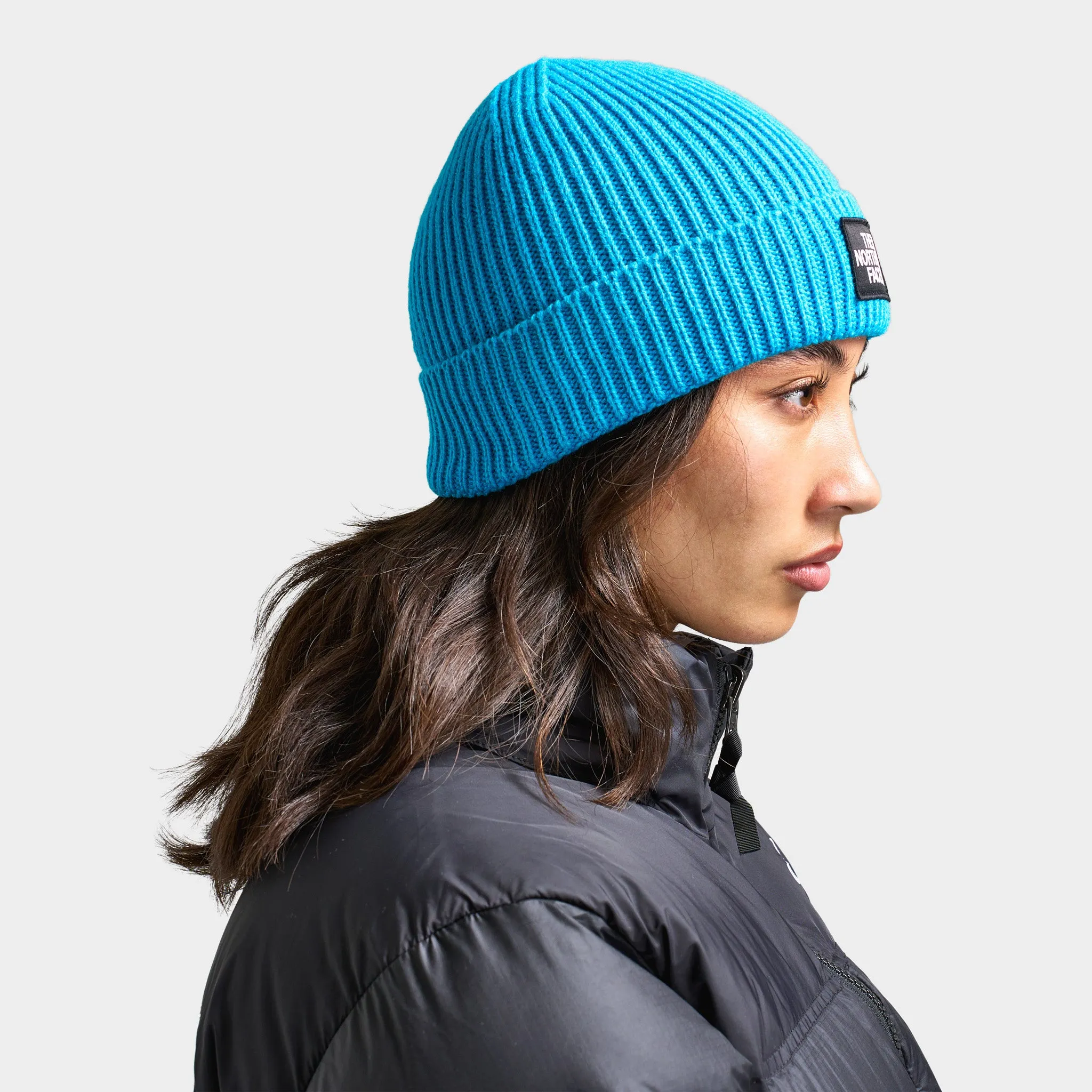The North Face TNF Logo Box Cuffed Beanie / Acoustic Blue sold by JD Sports product image thumbnail 3