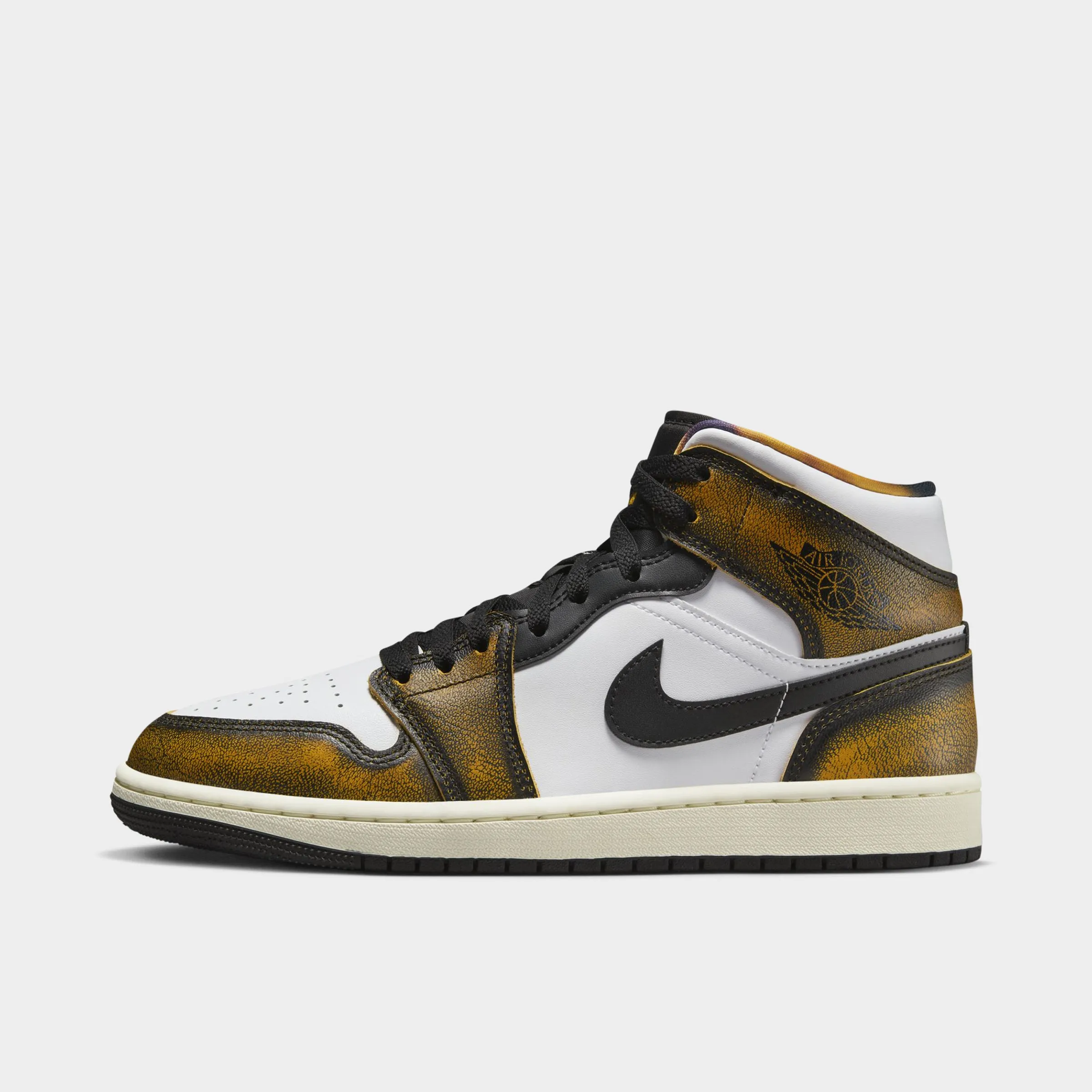 Jordan 1 Mid SE Black / Taxi- White sold by JD Sports