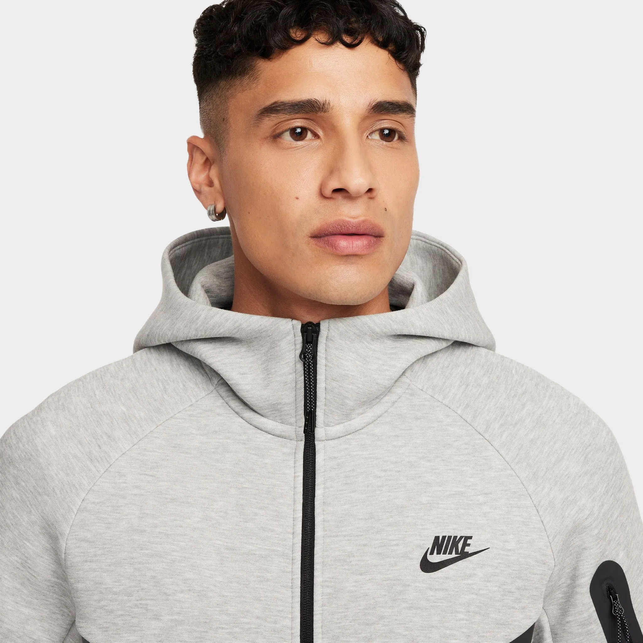 Nike Tech Fleece Full-Zip Windrunner Hoodie Dark Grey Heather / Black sold by JD Sports product image thumbnail 3