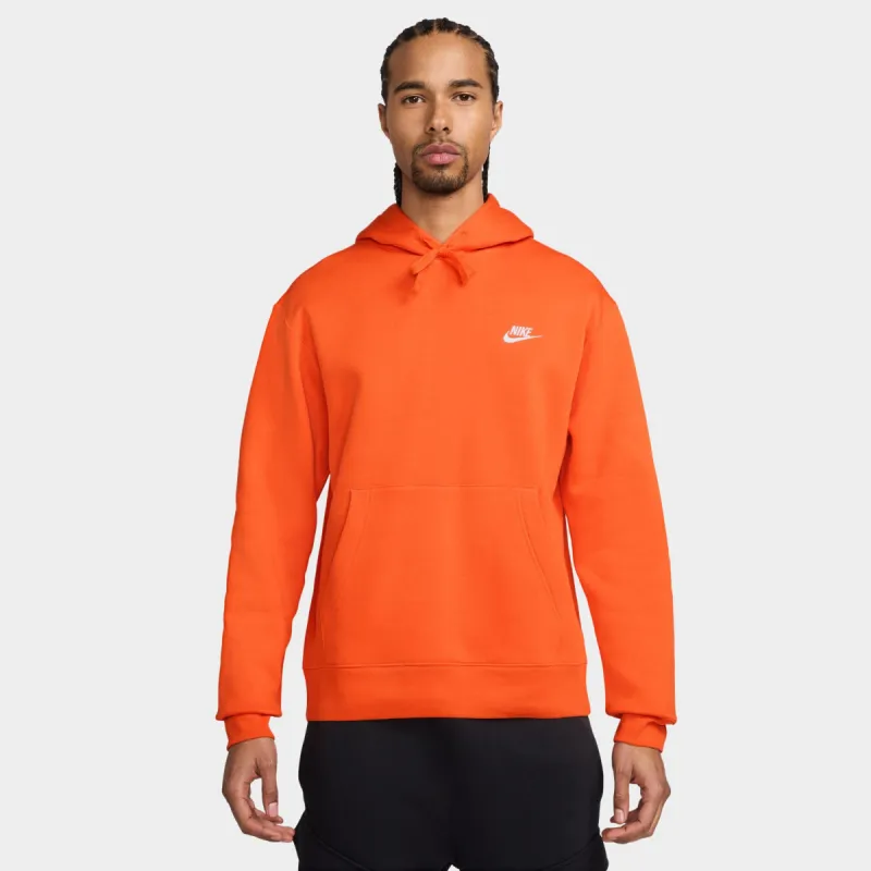 Nike Sportswear Club Fleece Pullover Hoodie Safety Orange / Safety Orange / White sold by JD Sports