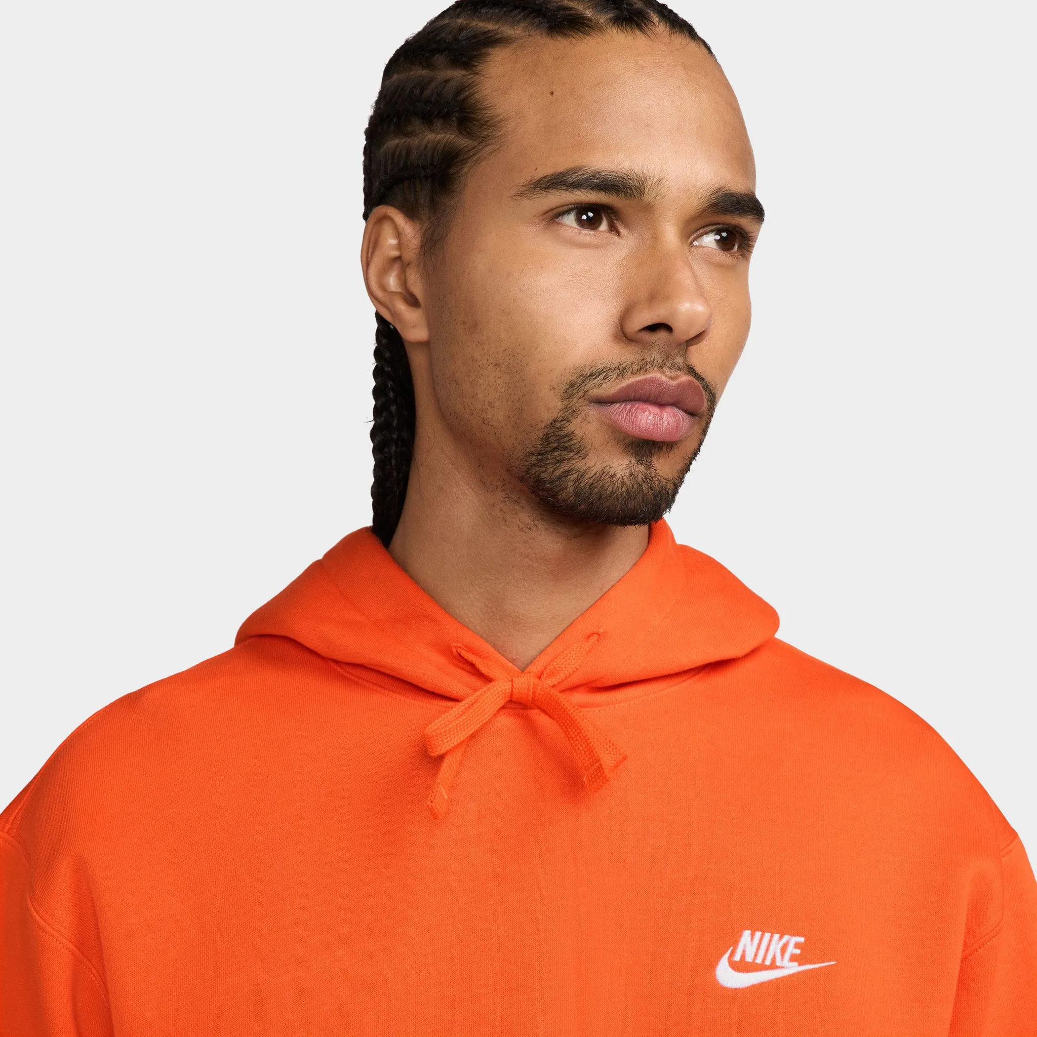 Nike Sportswear Club Fleece Pullover Hoodie Safety Orange / Safety Orange / White sold by JD Sports product image thumbnail 3