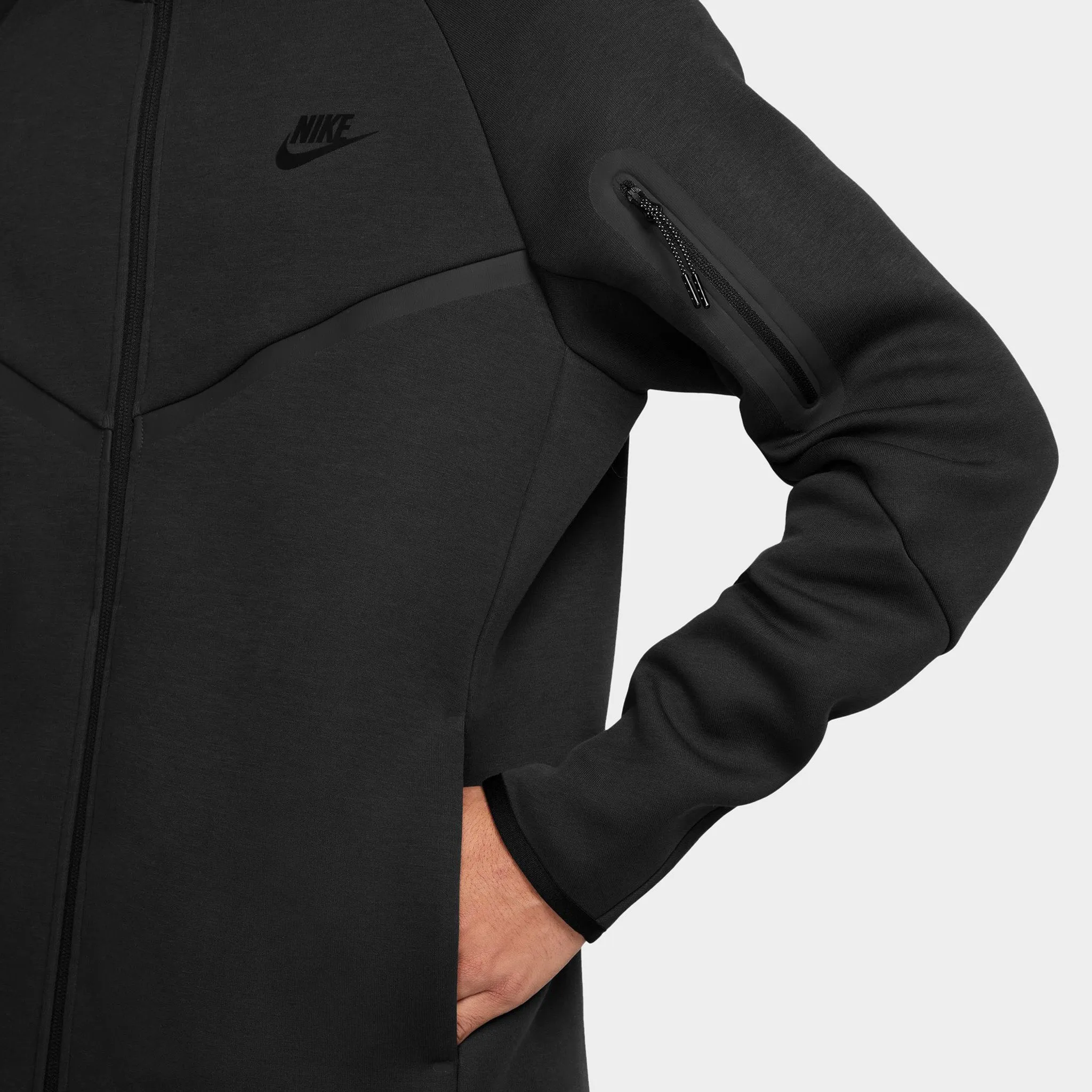 Nike Tech Fleece Full-Zip Windrunner Hoodie Black / Black sold by JD Sports product image thumbnail 3