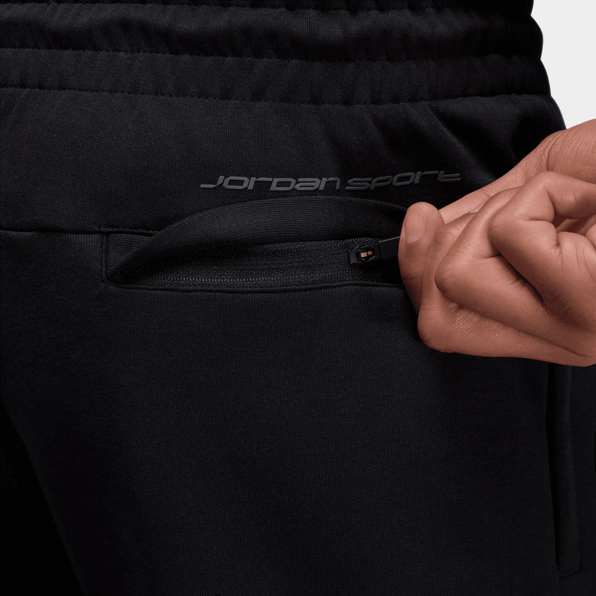 Jordan Dri-FIT Sport Hoop Fleece Joggers Black / White sold by JD Sports product image thumbnail 4