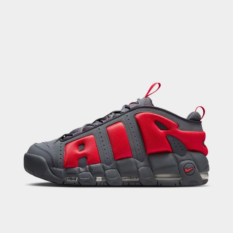 Nike Air More Uptempo Low Dark Grey / Crimson - Metallic Sil sold by JD Sports