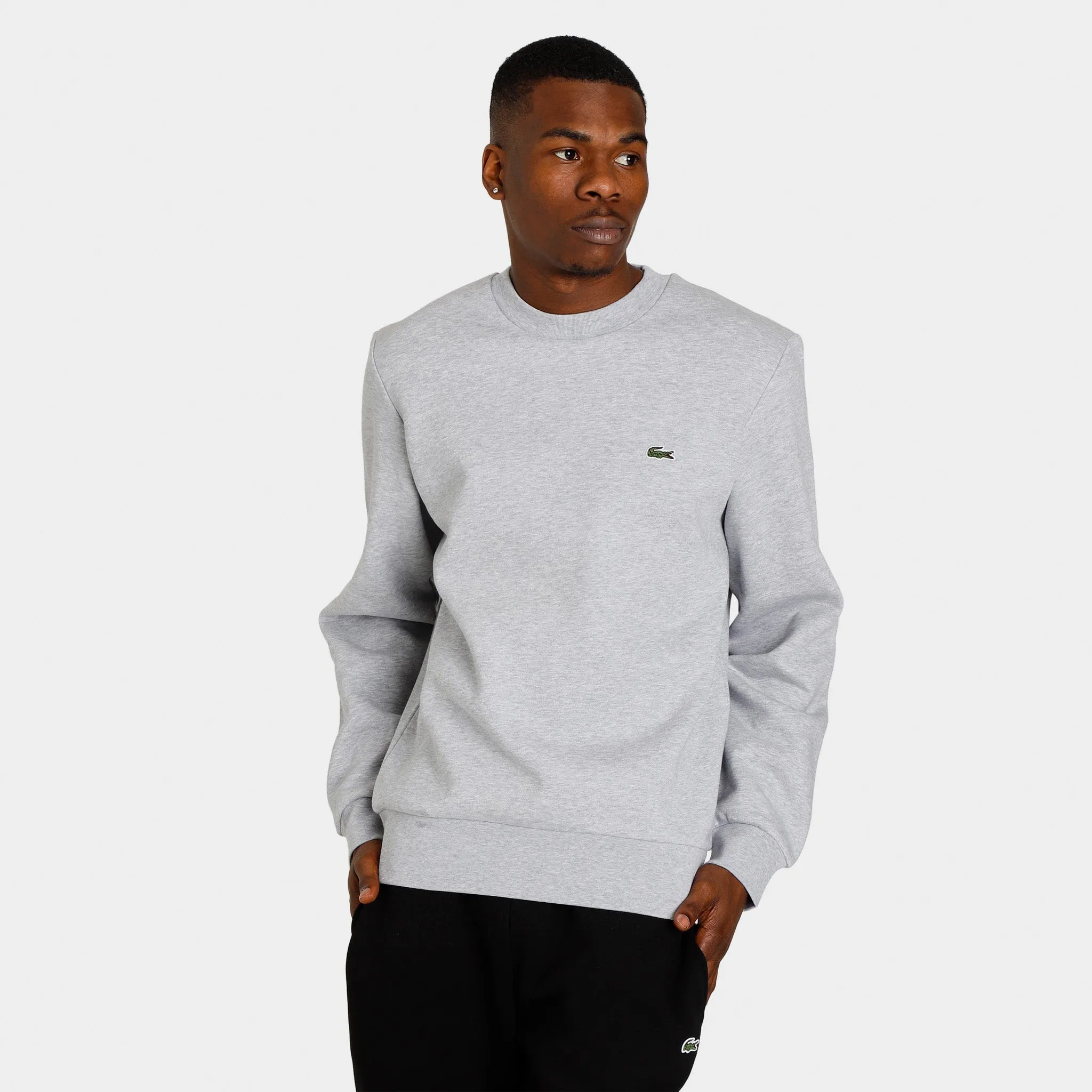 Lacoste Organic Brushed Cotton Sweatshirt / Grey Chine sold by JD Sports