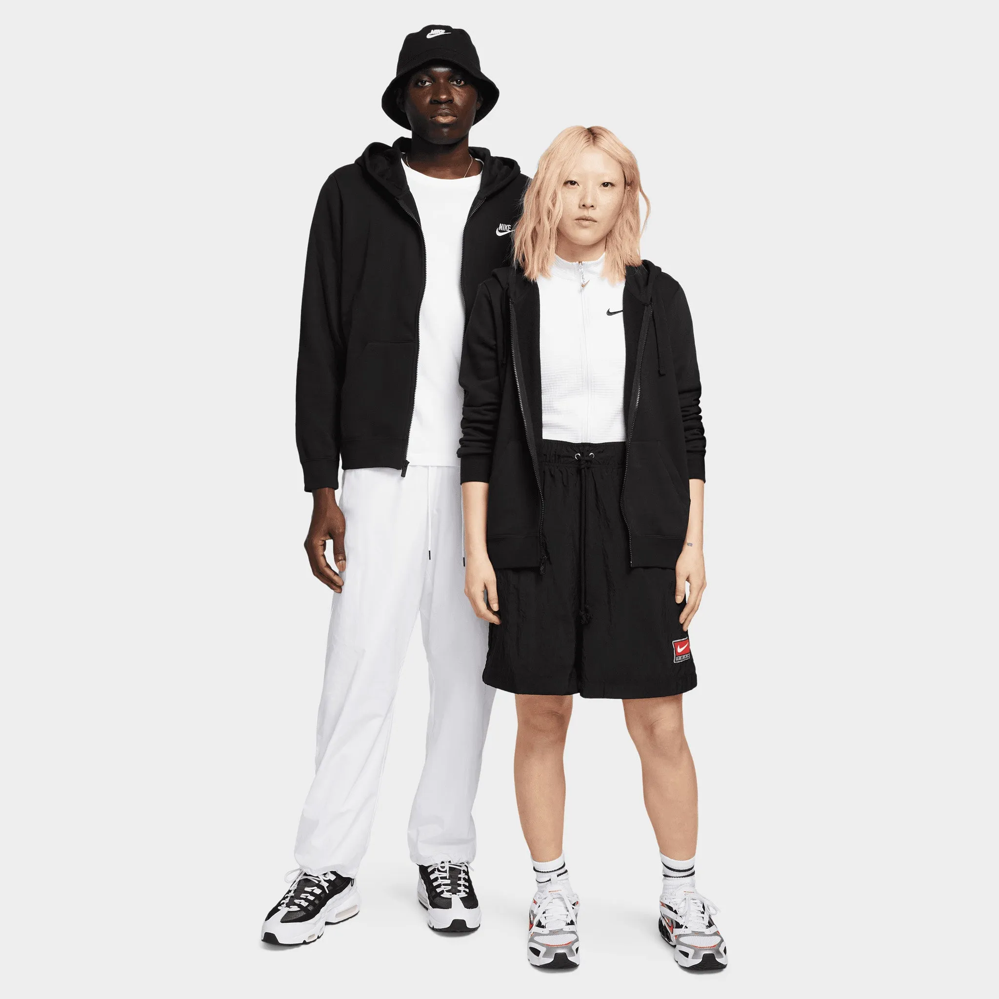 Nike Sportswear Women's Club Fleece Full Zip Hoodie Black / White sold by JD Sports product image thumbnail 5