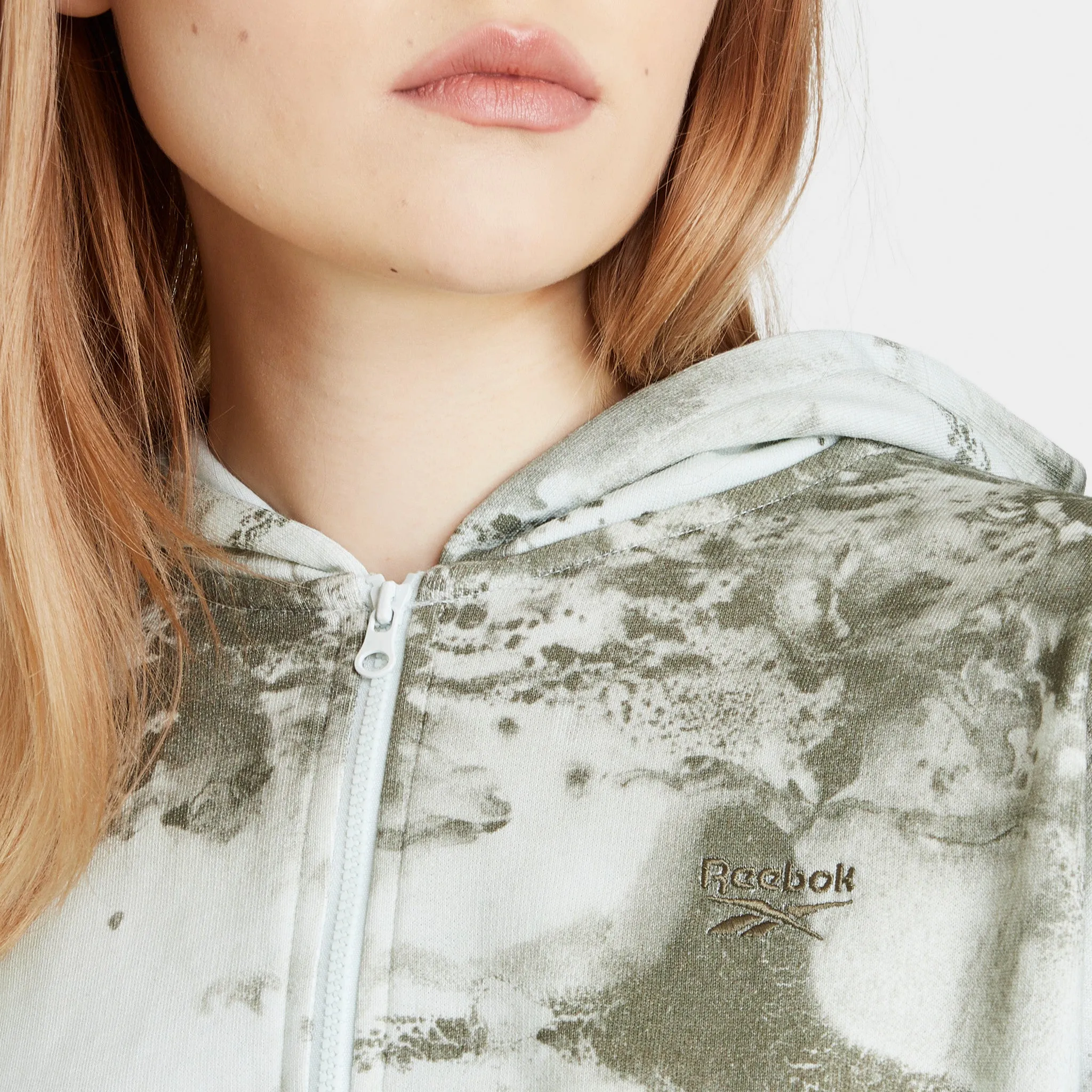 Reebok Women's Classic Cloud Splatter Full Zip Hoodie / Light Sage sold by JD Sports product image thumbnail 4