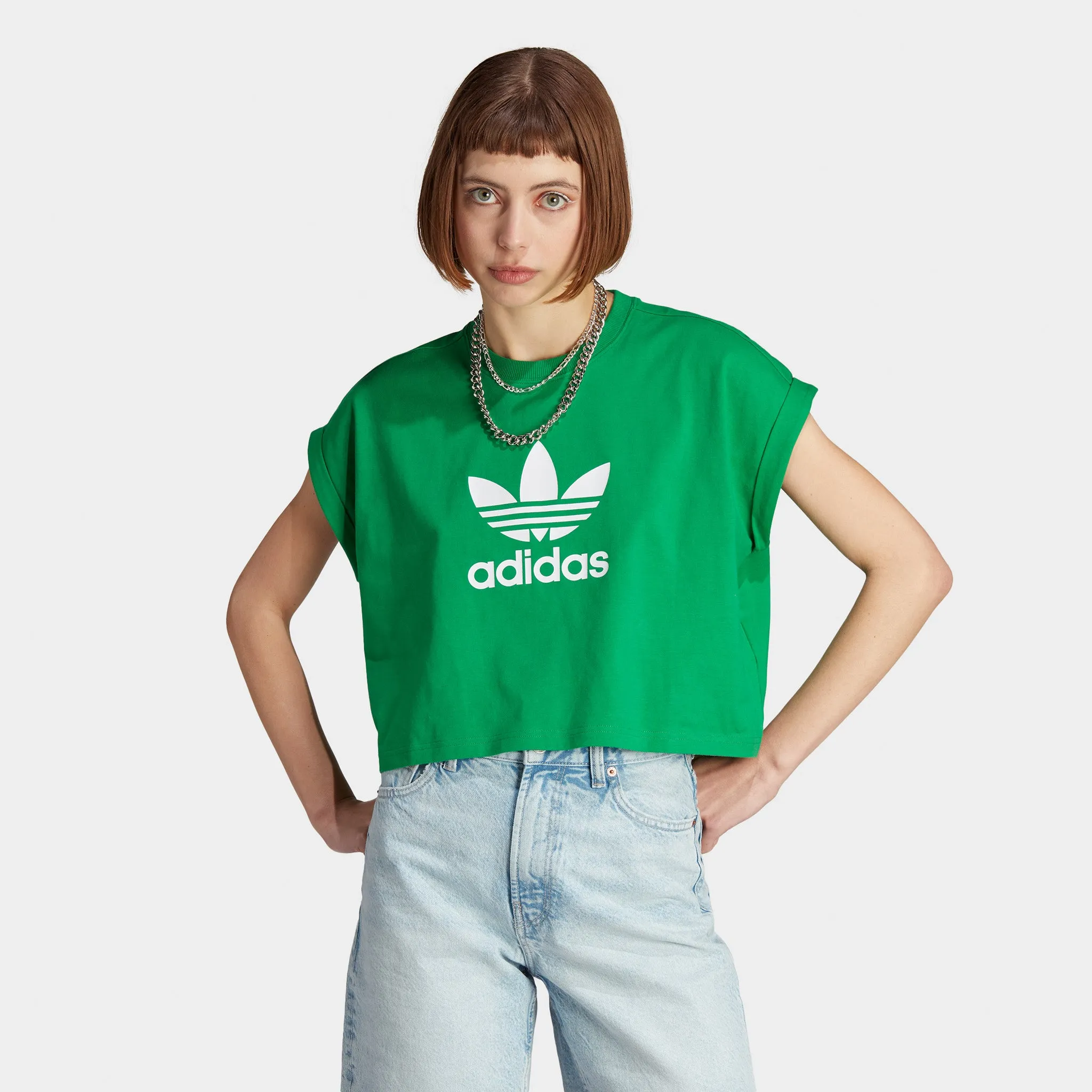 adidas Originals Women's Adicolor Classics Trefoil T-shirt / Green sold by JD Sports
