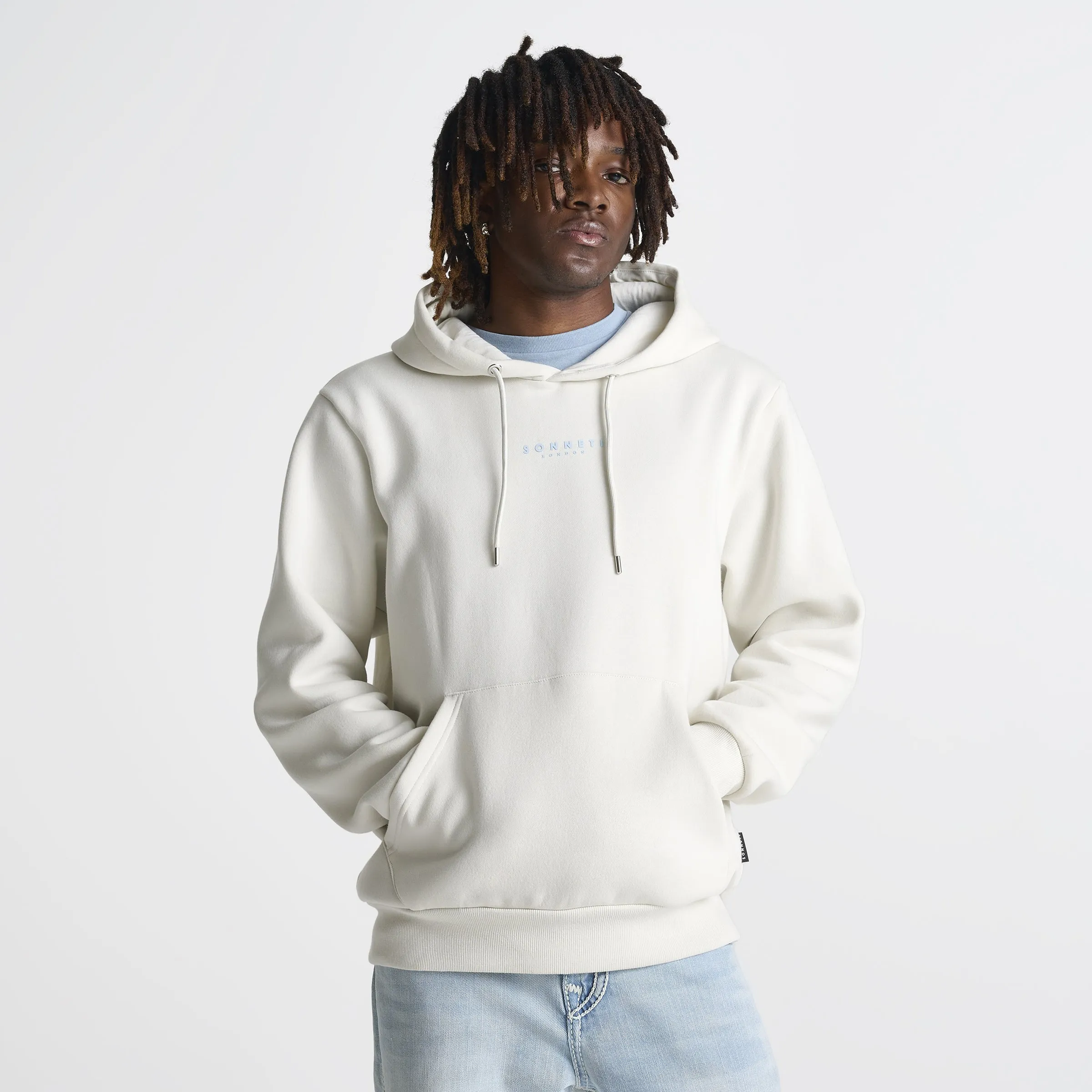 Sonneti London Fleece Pullover Hoodie / White Onyx sold by JD Sports
