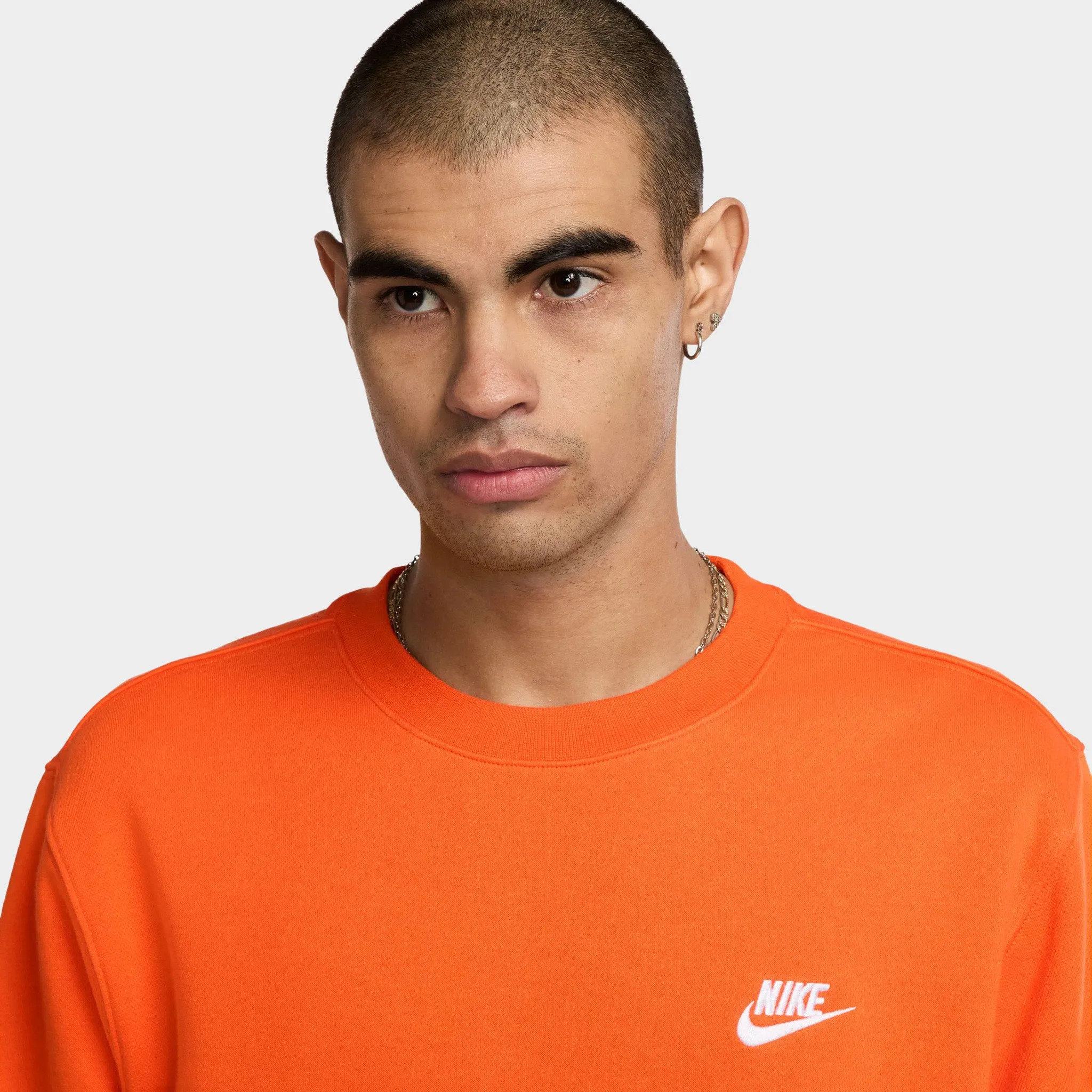 Nike Sportswear Club Fleece Crewneck Safety Orange / White sold by JD Sports product image thumbnail 3