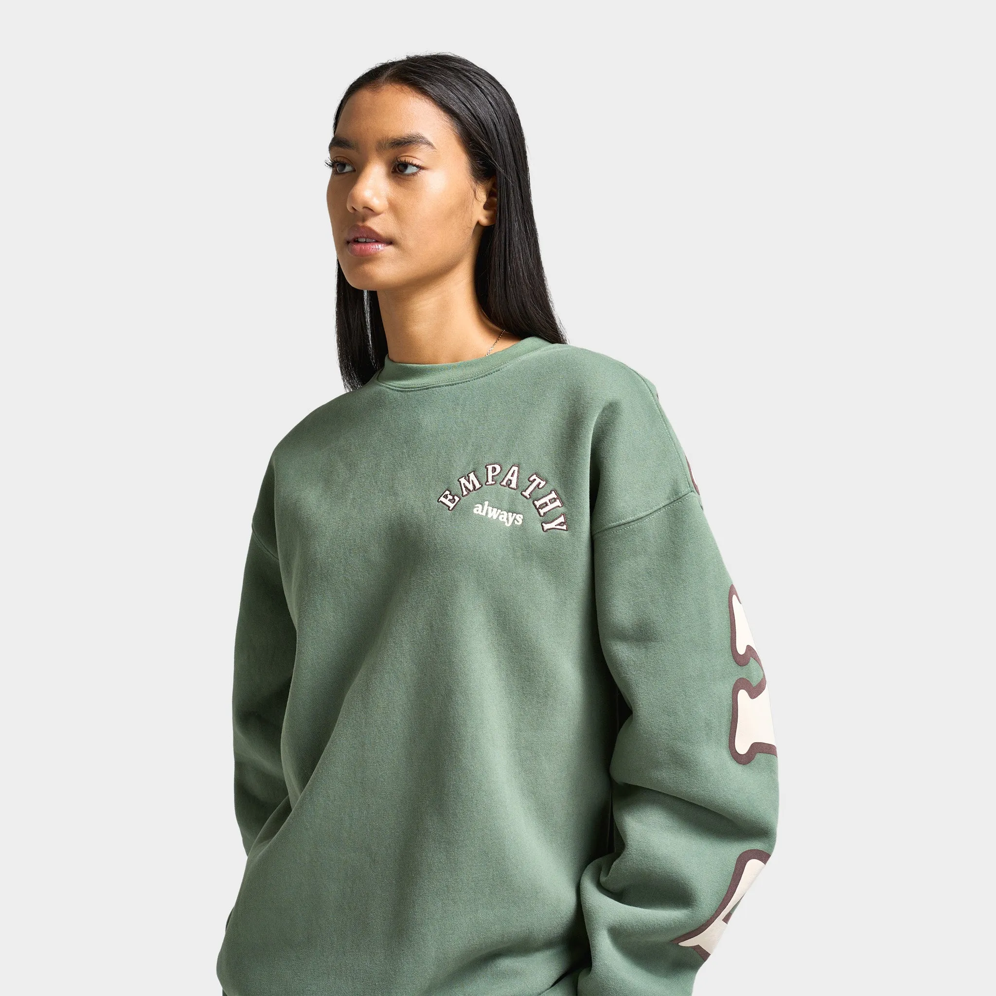 Mayfair Women's Empathy Always Crewneck / Olive sold by JD Sports product image thumbnail 3