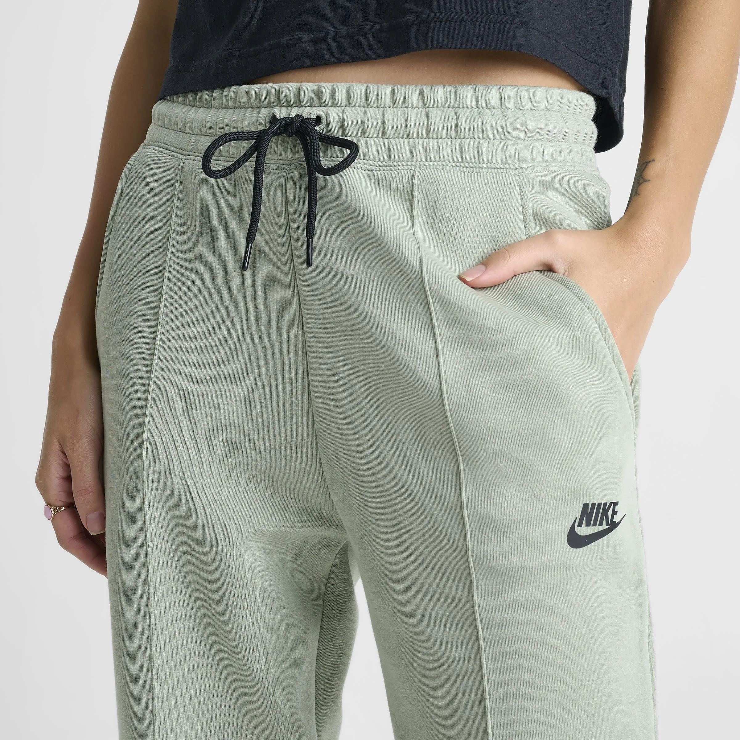 Nike Sportswear Women's Mid Rise Tech Fleece Joggers Jade Horizon / Black sold by JD Sports product image thumbnail 5
