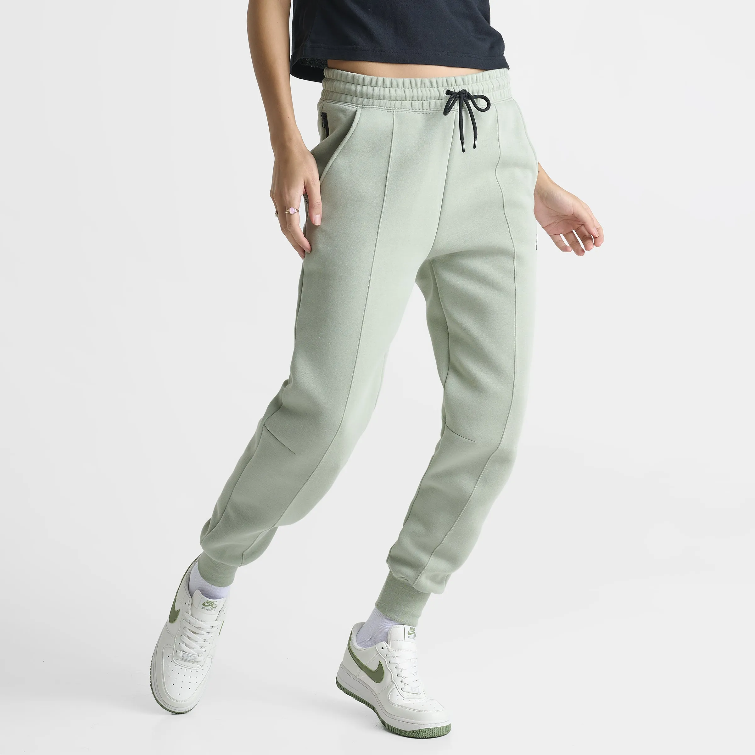Nike Sportswear Women's Mid Rise Tech Fleece Joggers Jade Horizon / Black sold by JD Sports product image thumbnail 4