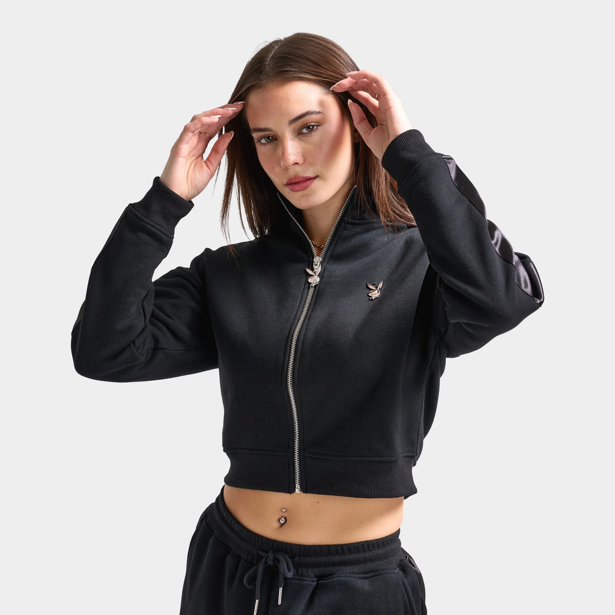 Playboy Women's Script Cropped Track Top / Black sold by JD Sports product image thumbnail 3