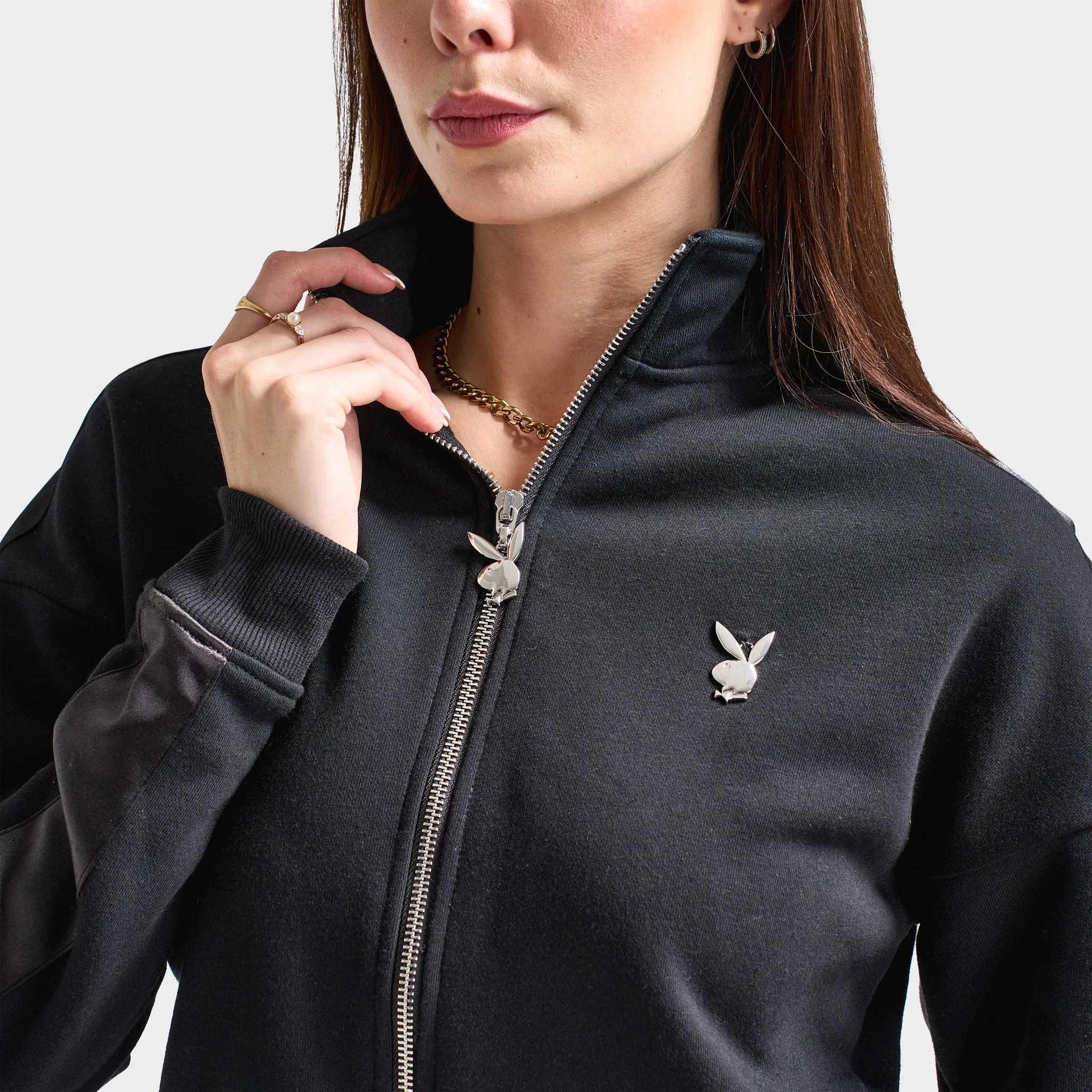 Playboy Women's Script Cropped Track Top / Black sold by JD Sports product image thumbnail 4