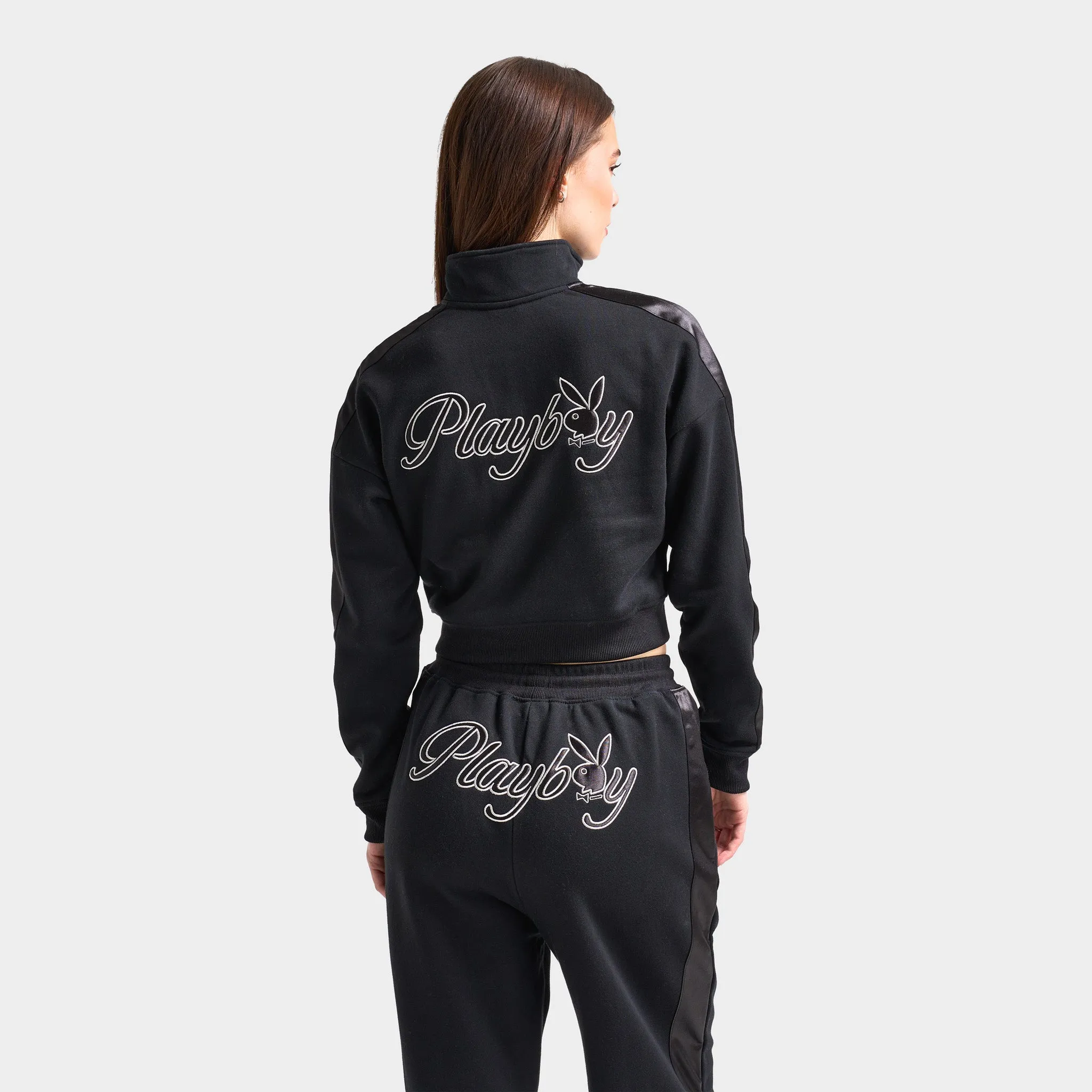 Playboy Women's Script Cropped Track Top / Black sold by JD Sports product image thumbnail 2