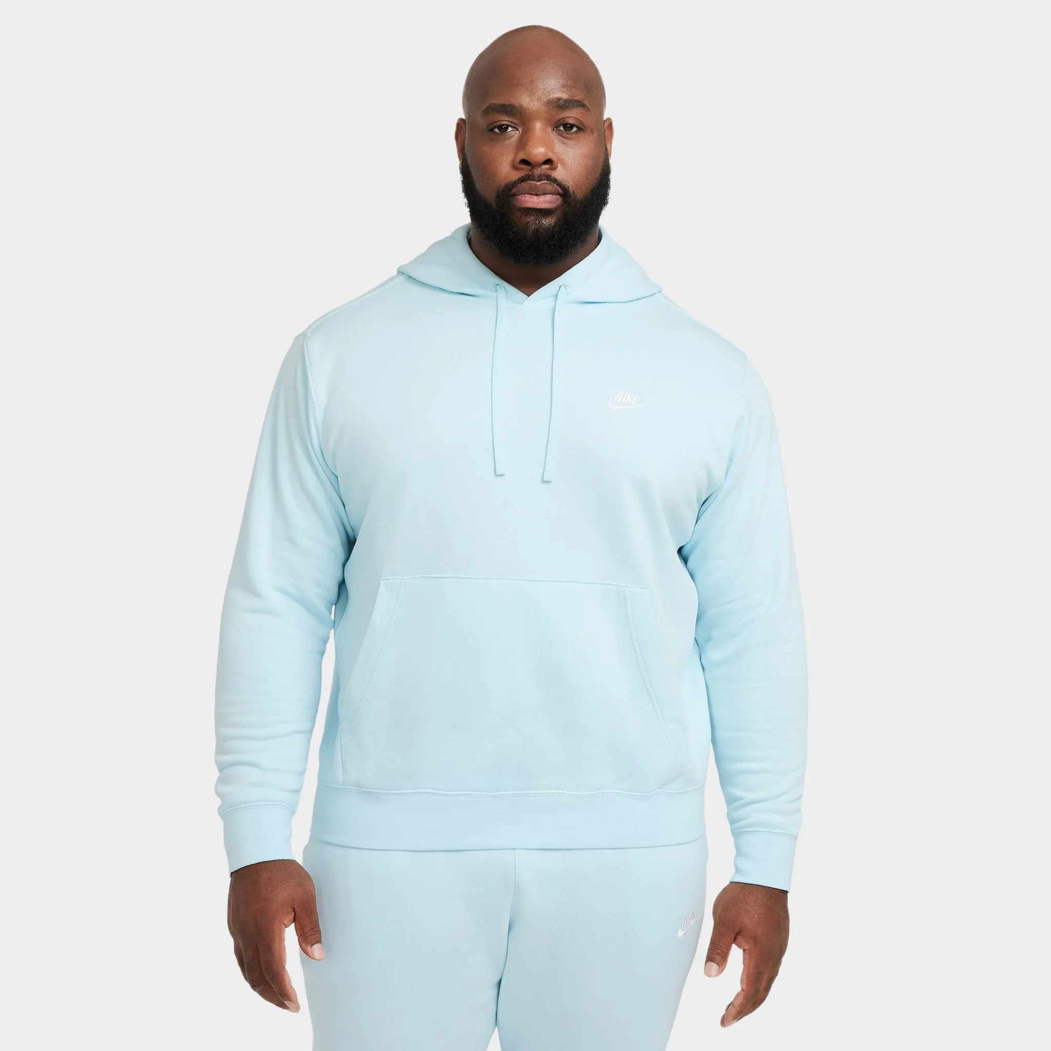 Nike Sportswear Club Fleece Pullover Hoodie Glacier Blue / Glacier Blue - White sold by JD Sports