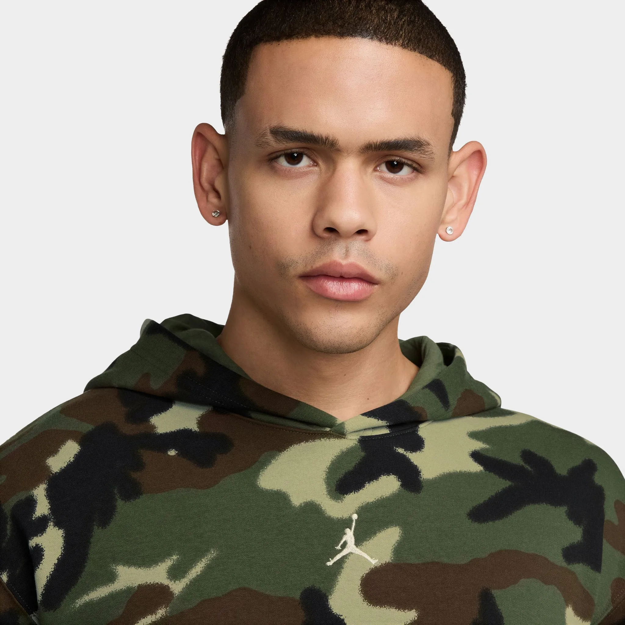 Jordan MVP Statement All Over Print Hoodie Light Olive / Sail - Sail sold by JD Sports product image thumbnail 3