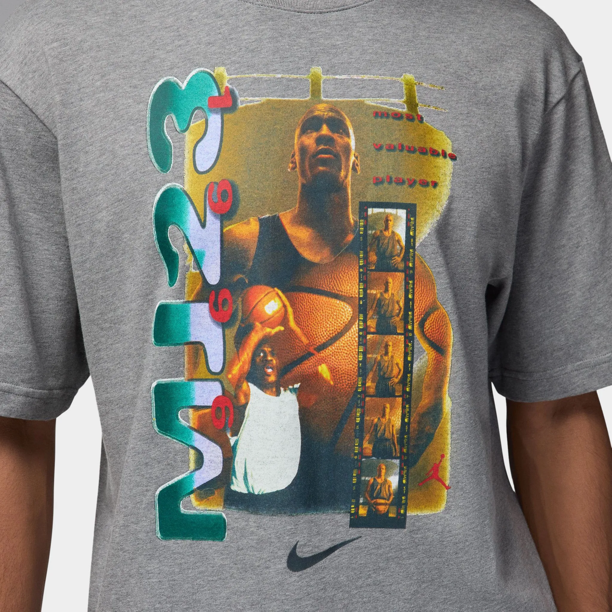 Jordan MJ23 Graphic T-Shirt Carbon Heather / Black sold by JD Sports product image thumbnail 3